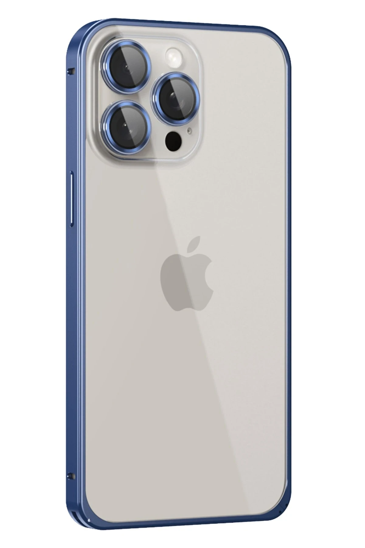 Joko iPhone 15 Pro Metal Bumper Mat Kapak - Lacivert