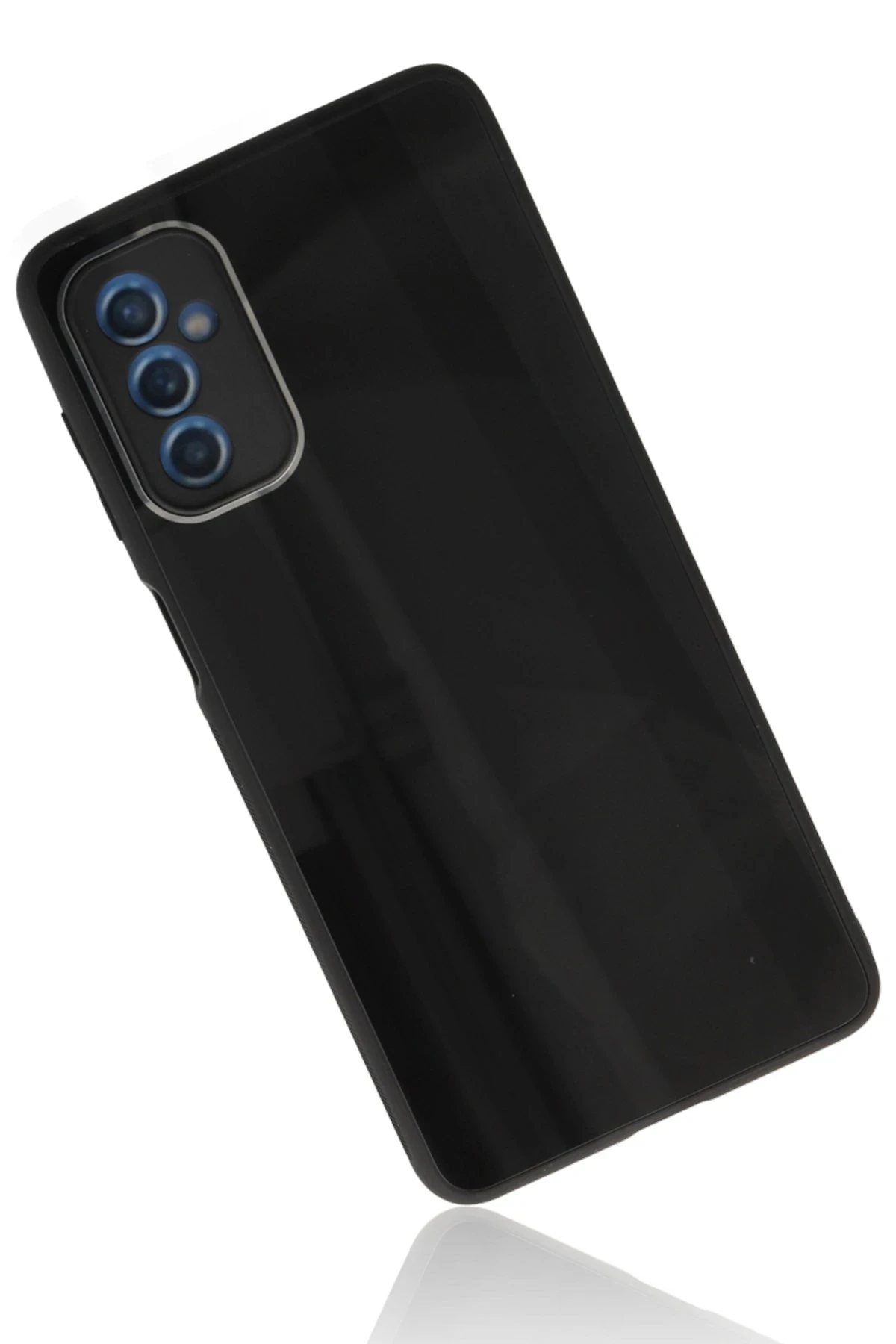 Newface Samsung Galaxy M52 5G Kılıf Glass Kapak - Siyah — görsel 2