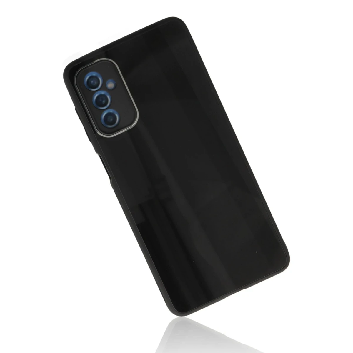 Newface Samsung Galaxy M52 5G Kılıf Glass Kapak - Siyah — görsel 7