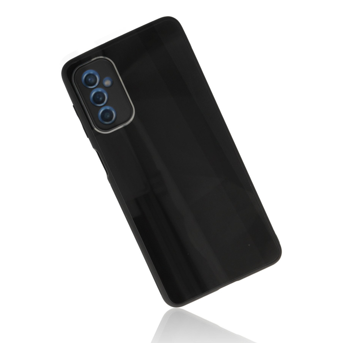 Newface Samsung Galaxy M52 5G Kılıf Glass Kapak - Siyah — görsel 12