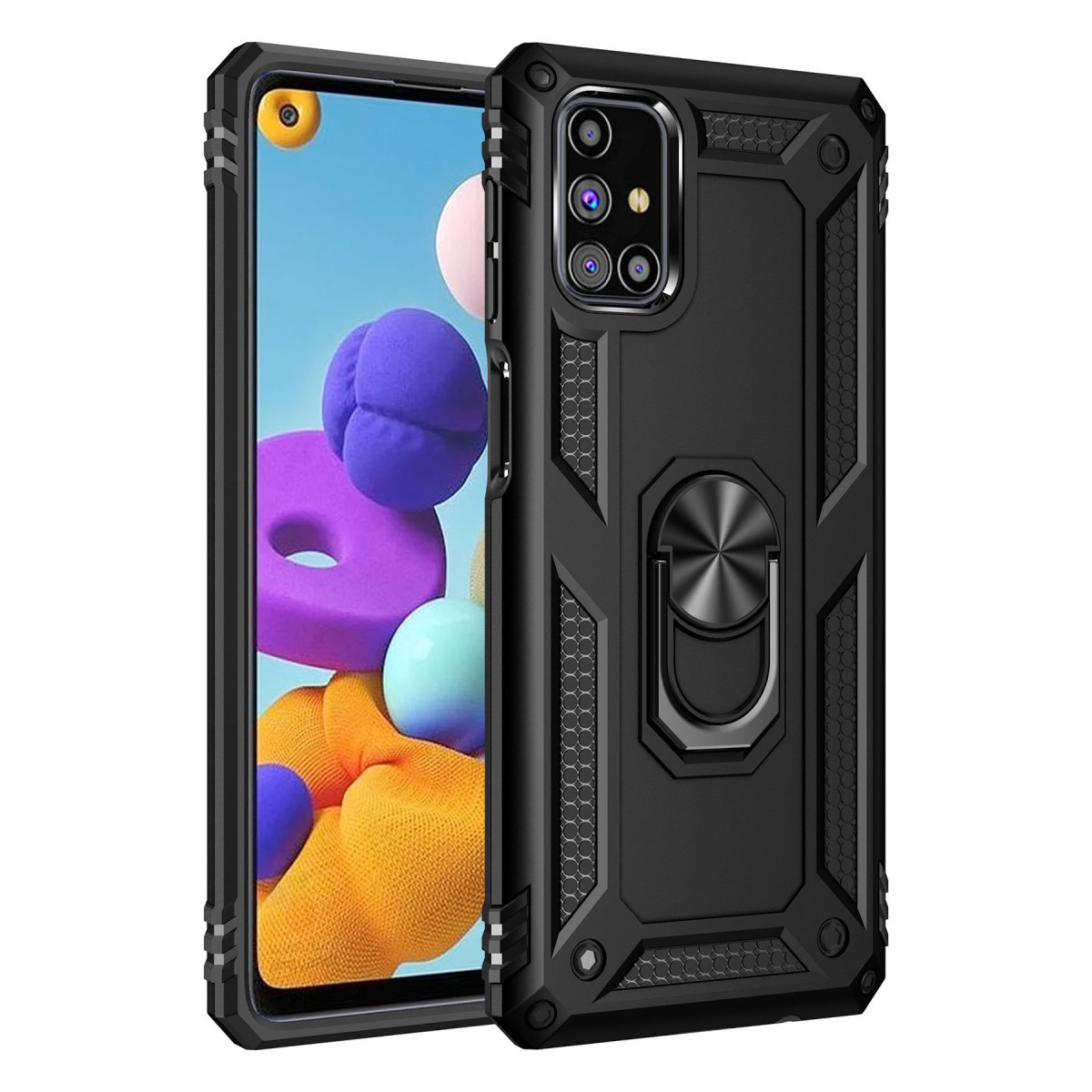 Newface Samsung Galaxy M31S Kılıf Sofya Yüzüklü Silikon Kapak - Siyah — görsel 3