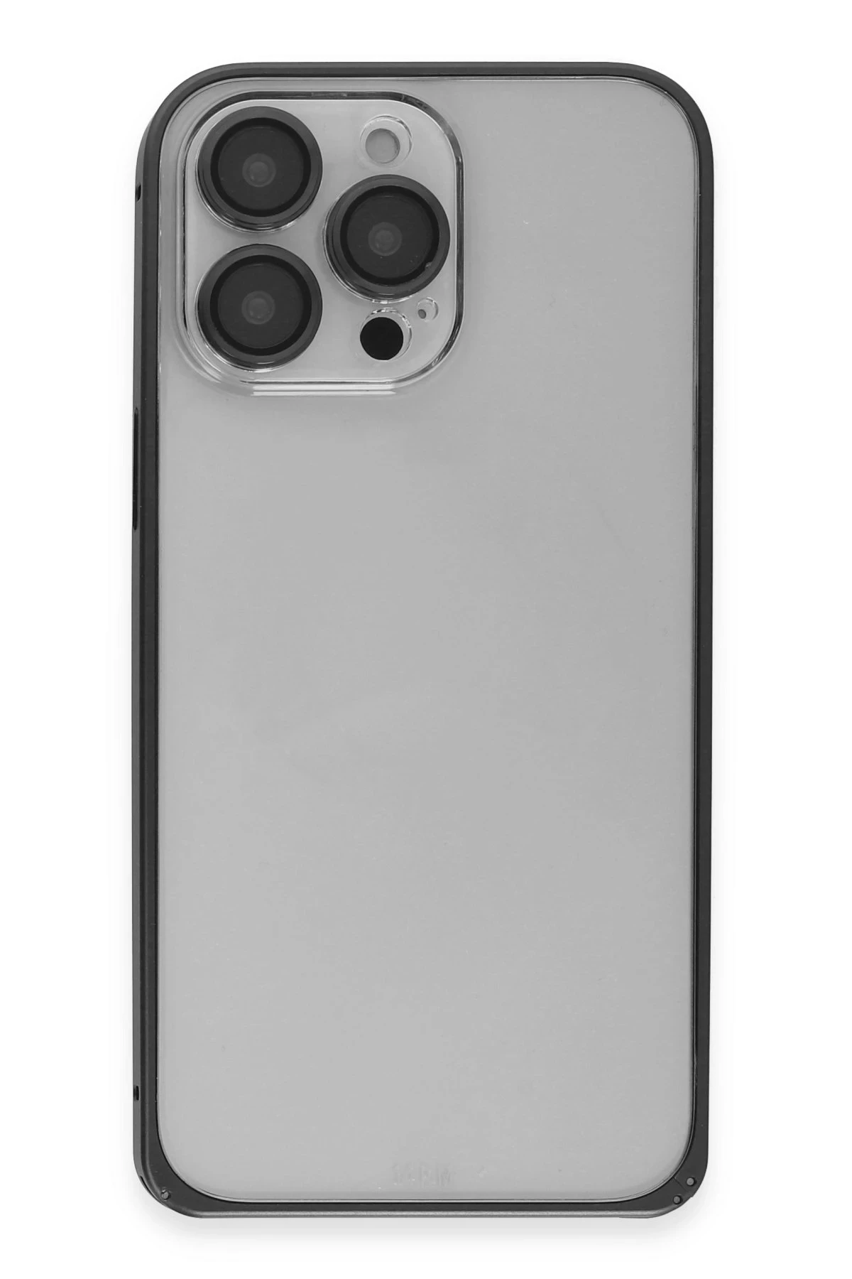 Joko iPhone 15 Pro Max Metal Bumper Mat Kapak - Siyah