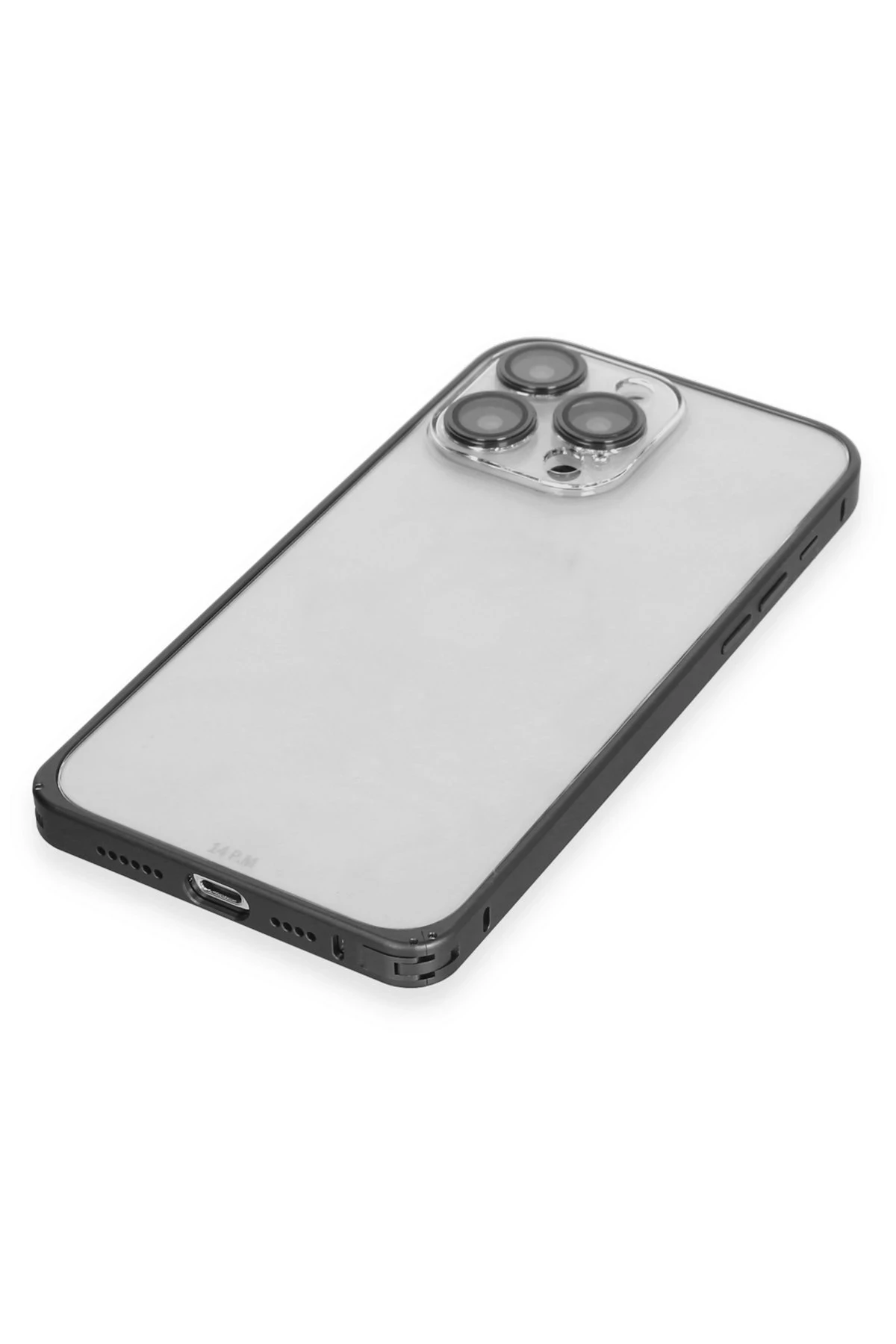 Joko iPhone 15 Pro Max Metal Bumper Mat Kapak - Siyah