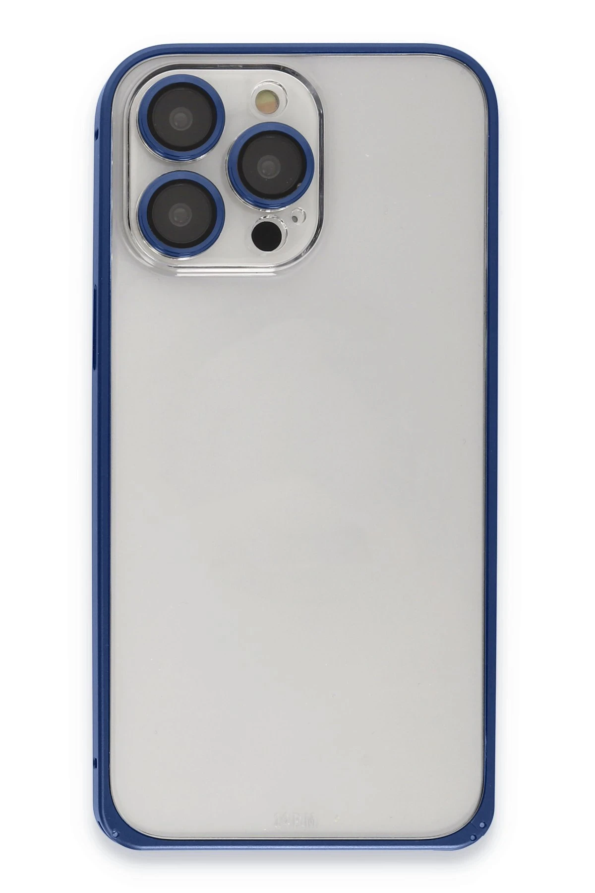 Joko iPhone 15 Pro Max Metal Bumper Mat Kapak - Lacivert