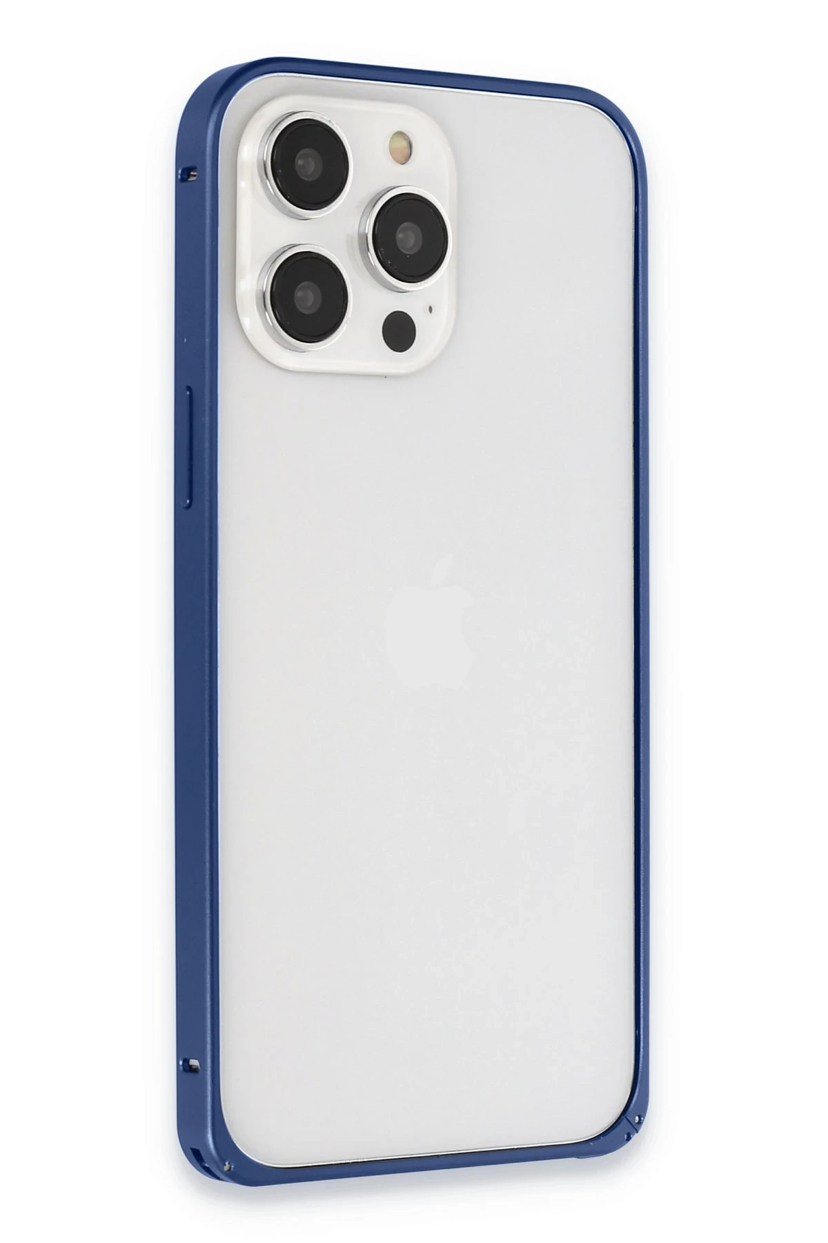 Joko iPhone 15 Pro Max Metal Bumper Mat Kapak - Lacivert