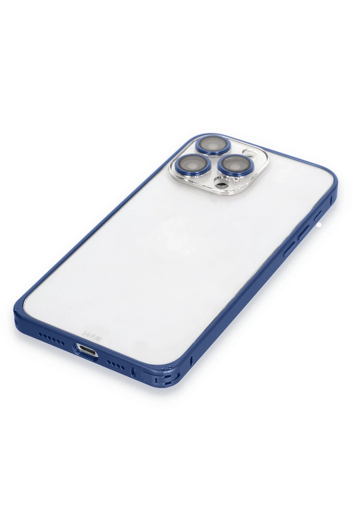 Joko iPhone 15 Pro Max Metal Bumper Mat Kapak - Lacivert
