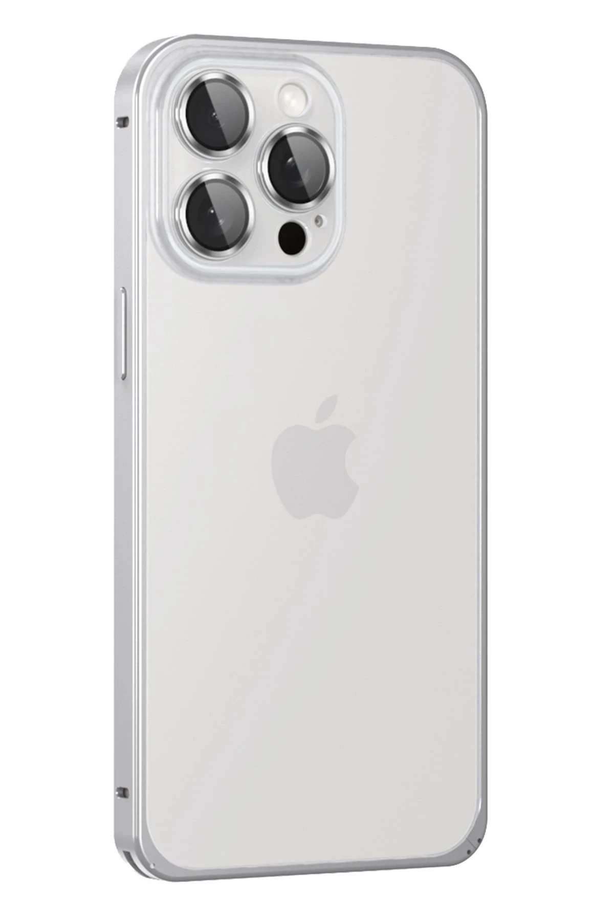 Joko iPhone 15 Pro Max Metal Bumper Mat Kapak - Gümüş