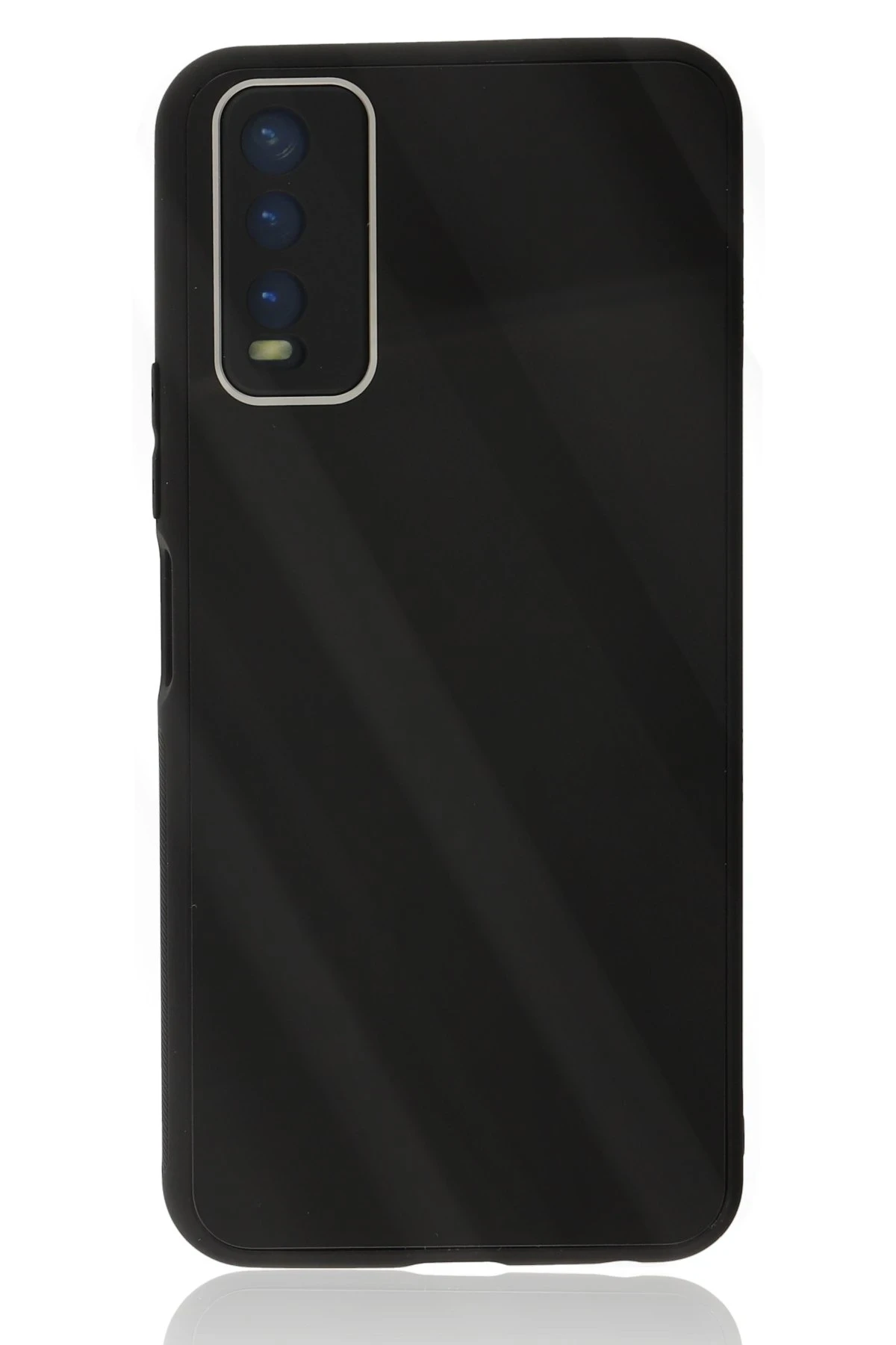 Newface Vivo Y11S Kılıf Glass Kapak - Siyah