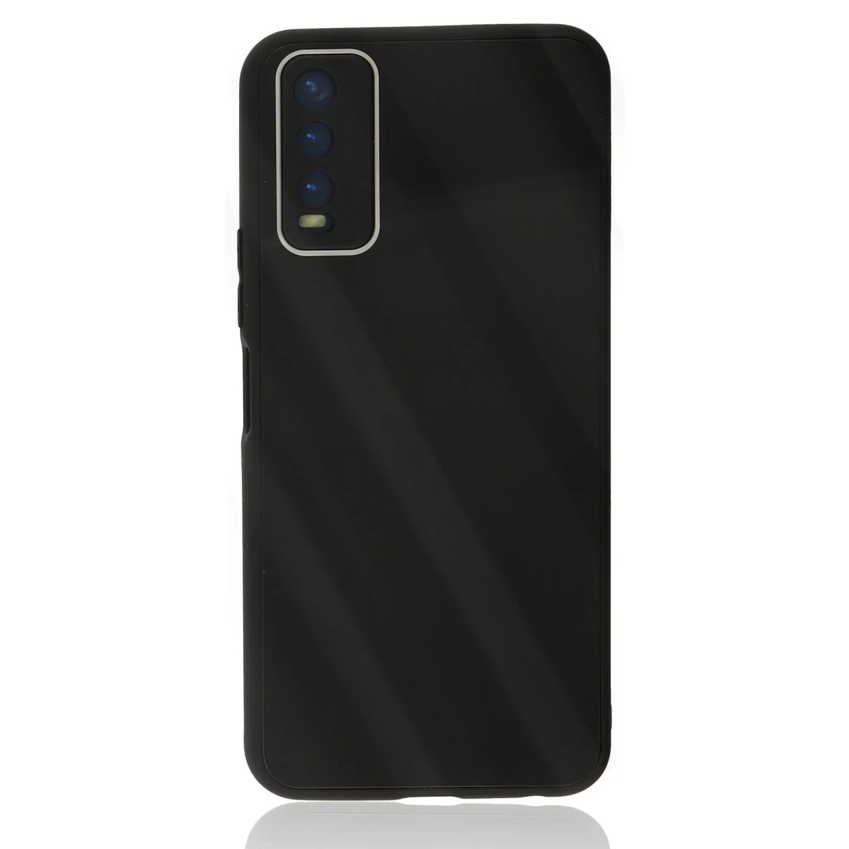 Newface Vivo Y11S Kılıf Glass Kapak - Siyah — görsel 6