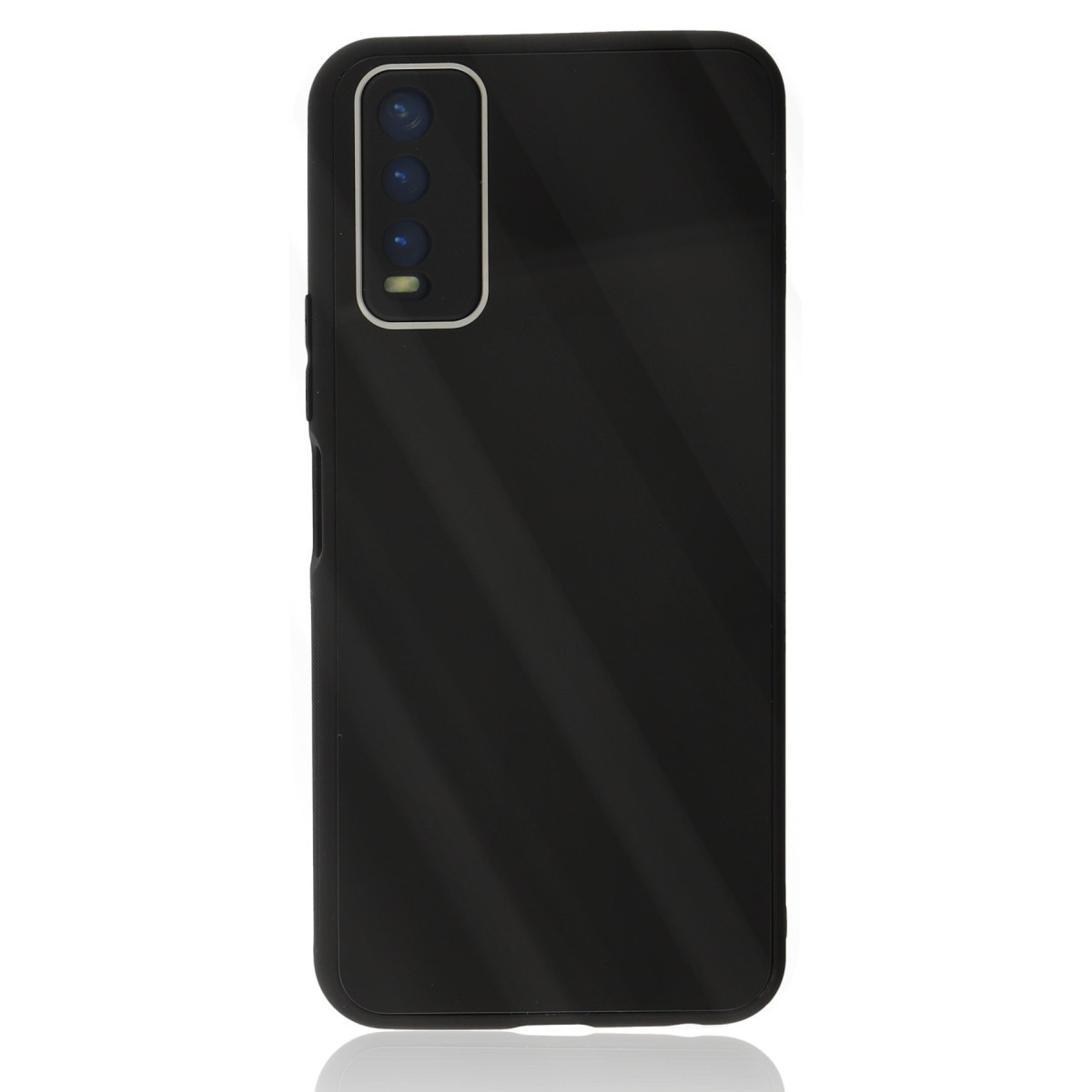 Newface Vivo Y11S Kılıf Glass Kapak - Siyah — görsel 11