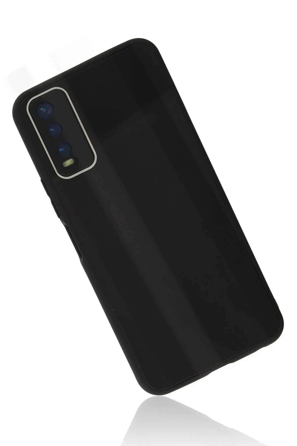 Newface Vivo Y11S Kılıf Glass Kapak - Siyah — görsel 2