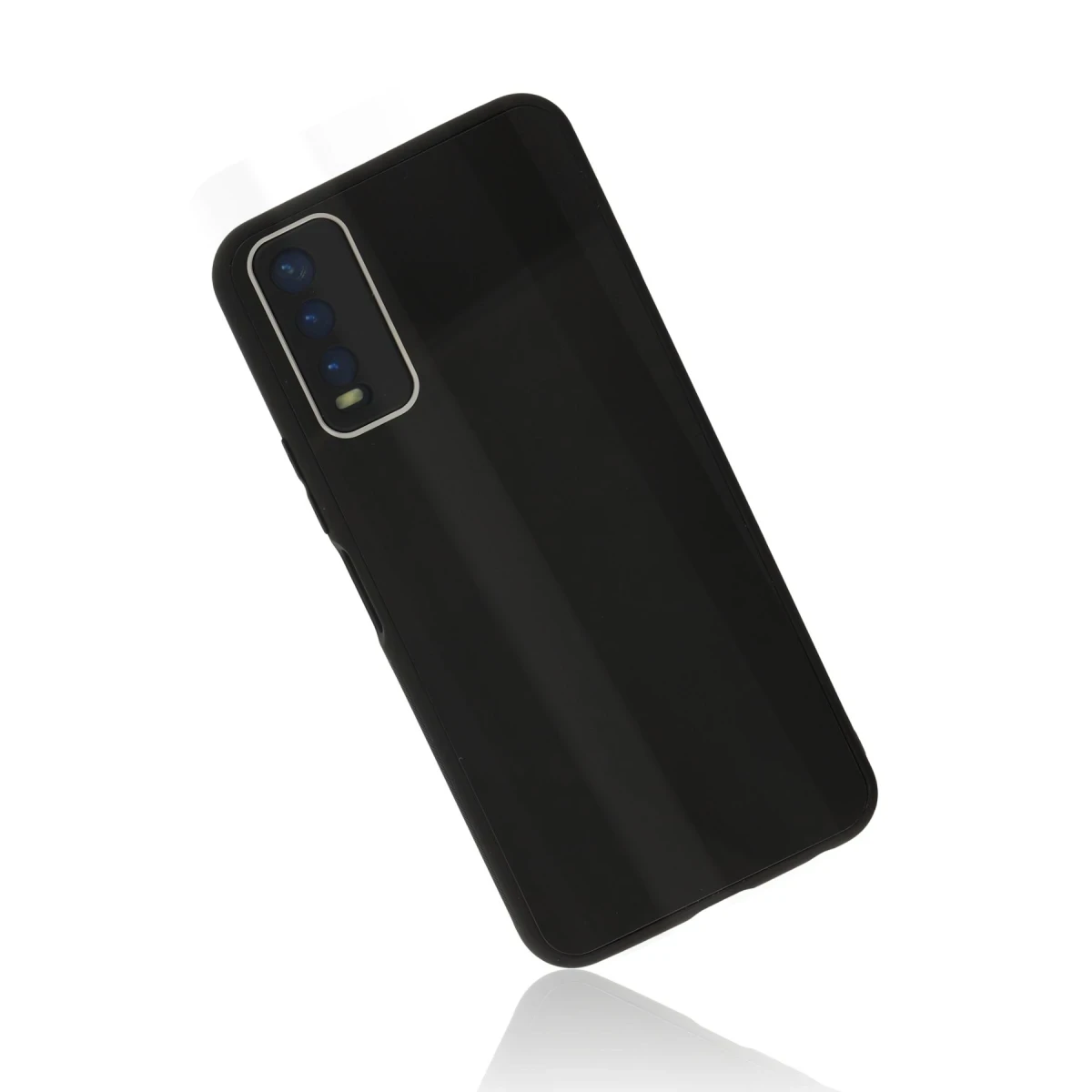 Newface Vivo Y11S Kılıf Glass Kapak - Siyah — görsel 7