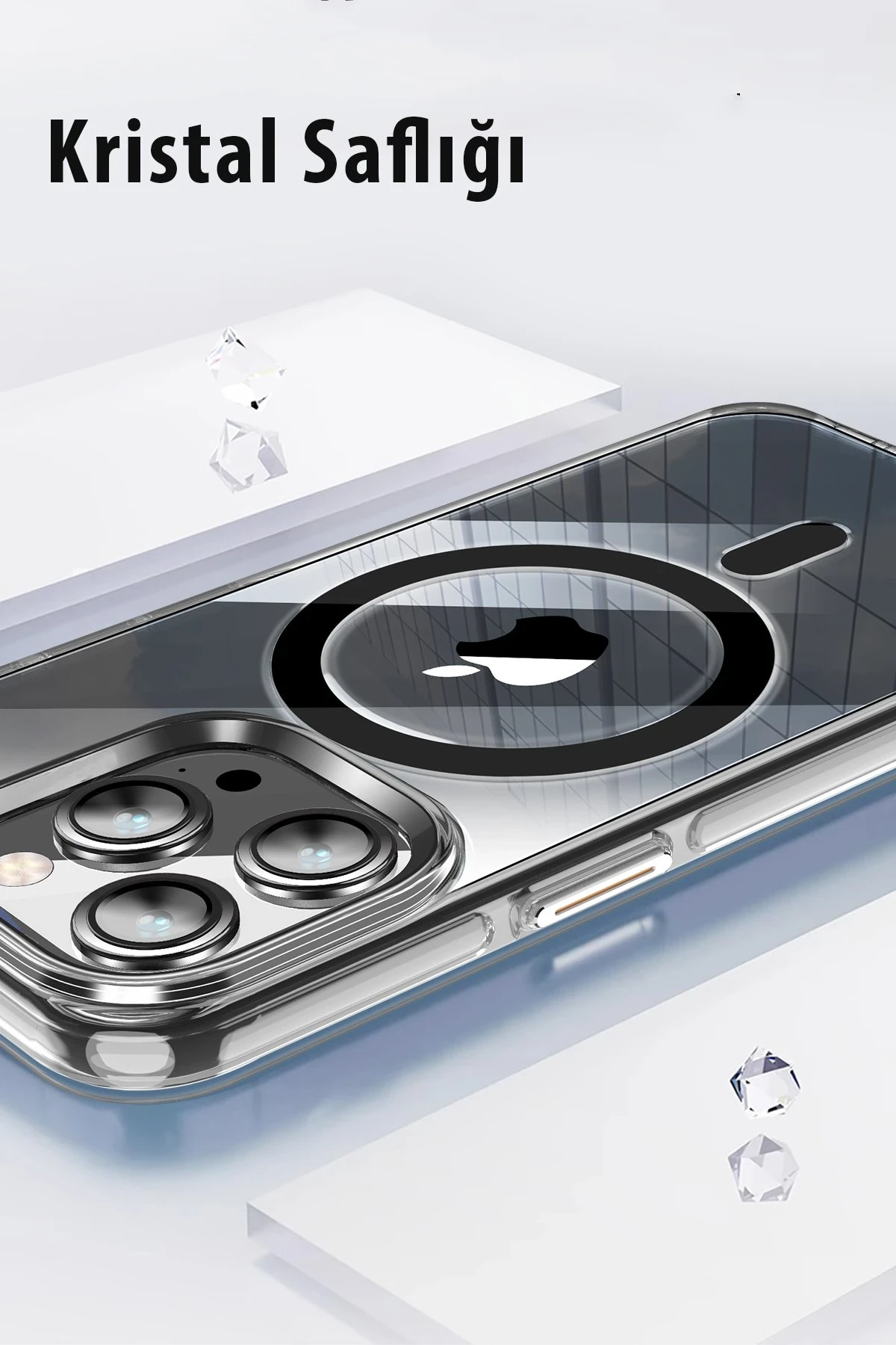 Joko Apple iPhone 15 Kılıf Crystal Magsafe Kapak - Siyah — görsel 5