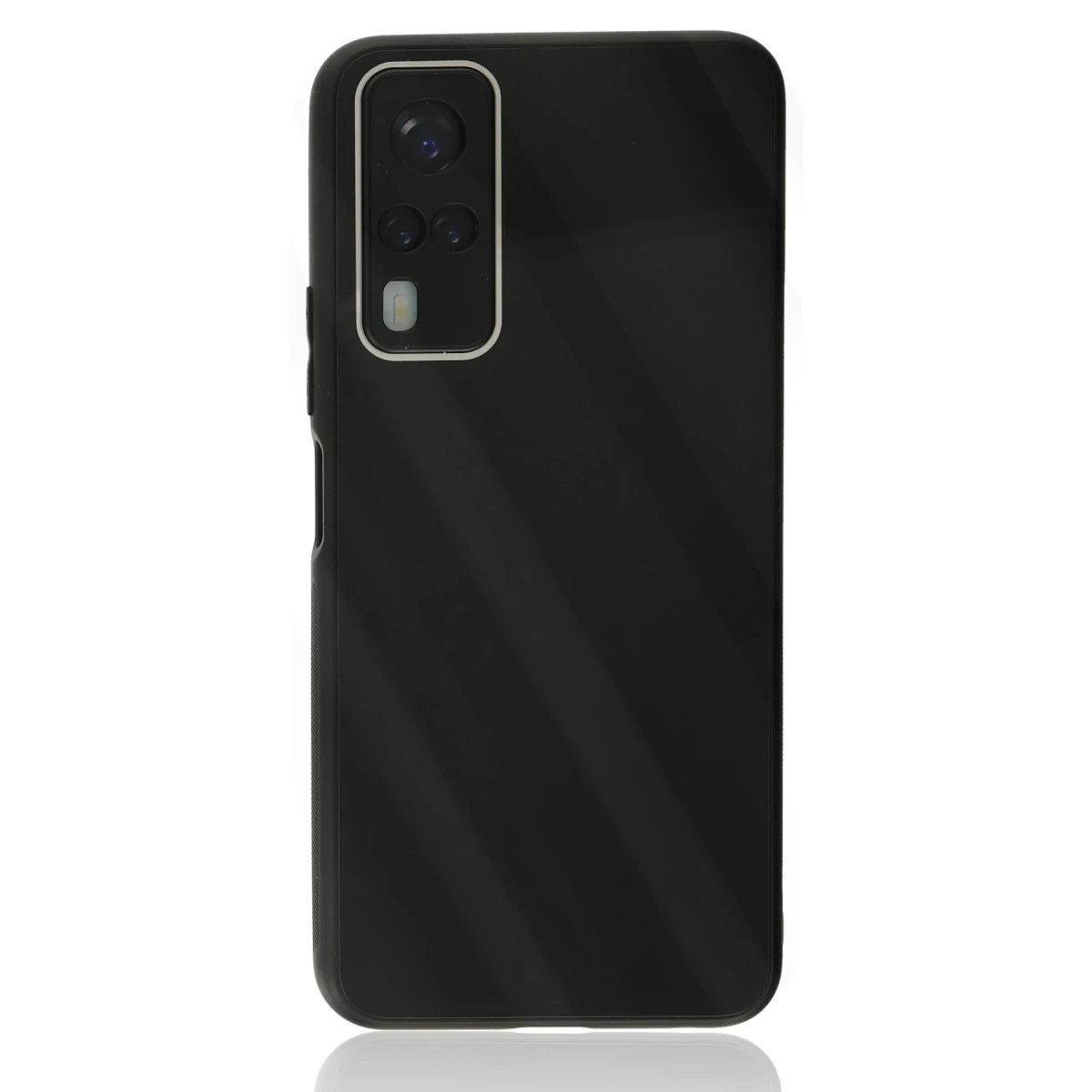 Newface Vivo Y53S Kılıf Glass Kapak - Siyah — görsel 6