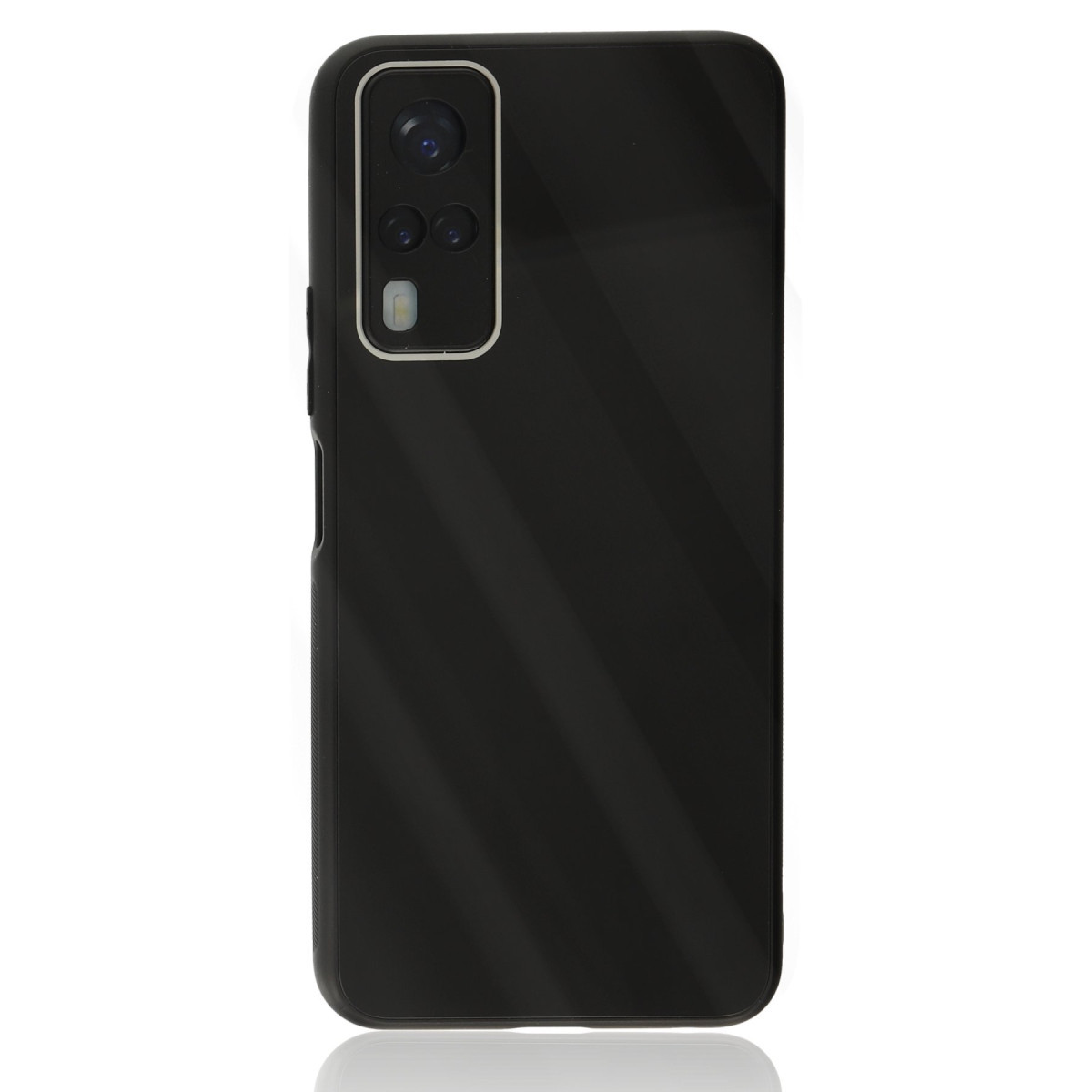 Newface Vivo Y53S Kılıf Glass Kapak - Siyah — görsel 11