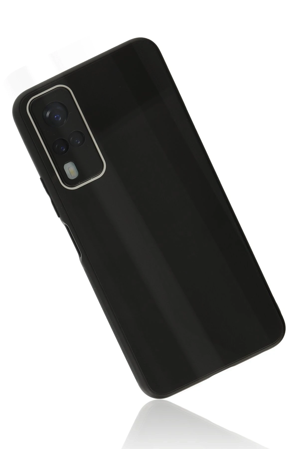 Newface Vivo Y53S Kılıf Glass Kapak - Siyah — görsel 2