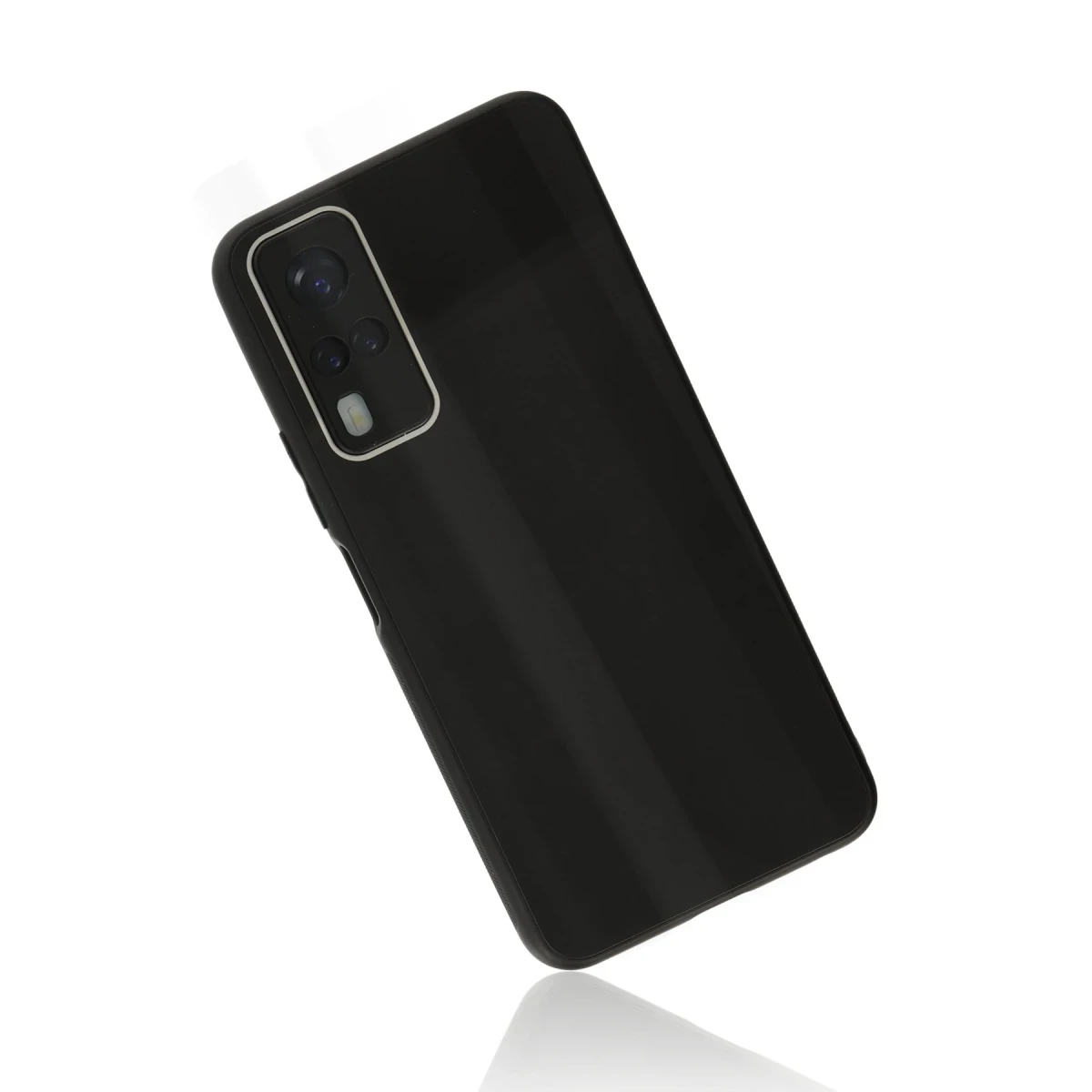 Newface Vivo Y53S Kılıf Glass Kapak - Siyah — görsel 7