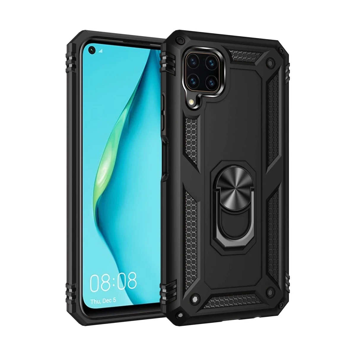Newface Huawei P40 Lite Kılıf Sofya Yüzüklü Silikon Kapak - Siyah — görsel 2
