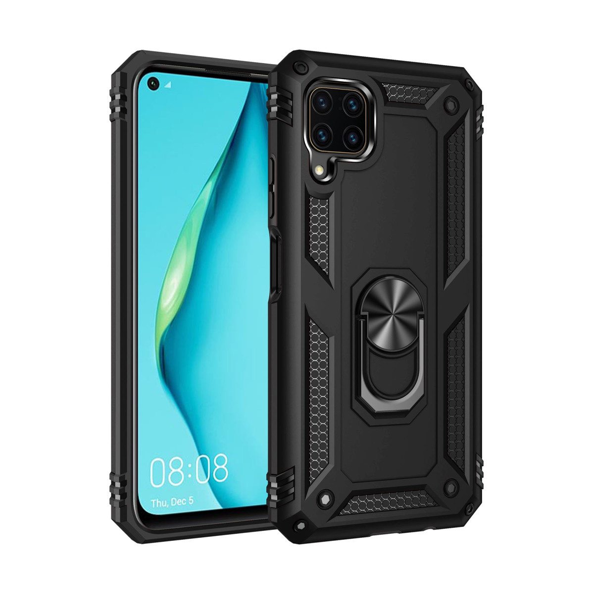 Newface Huawei P40 Lite Kılıf Sofya Yüzüklü Silikon Kapak - Siyah — görsel 3