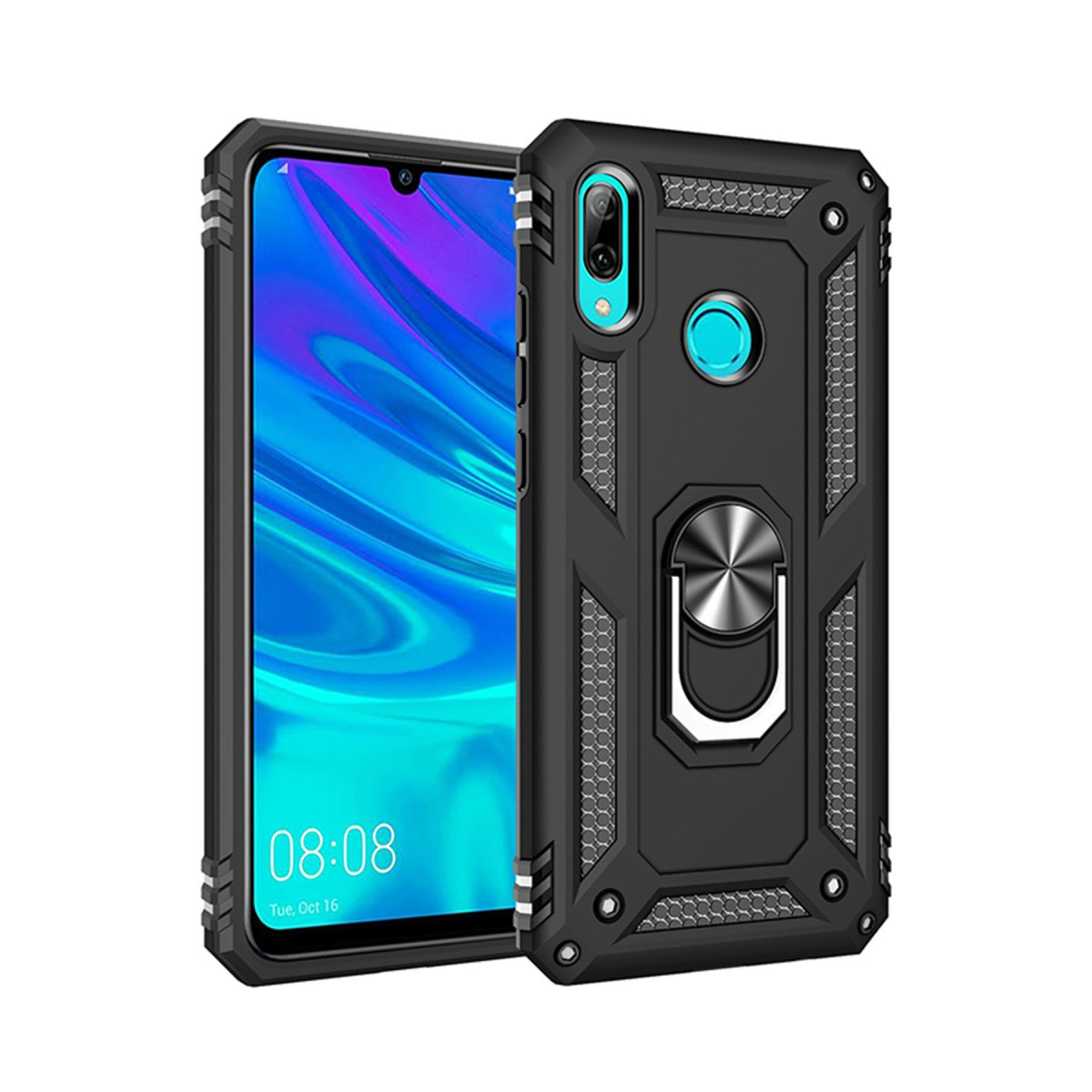 Newface Huawei P Smart 2019 Kılıf Sofya Yüzüklü Silikon Kapak - Siyah — görsel 3