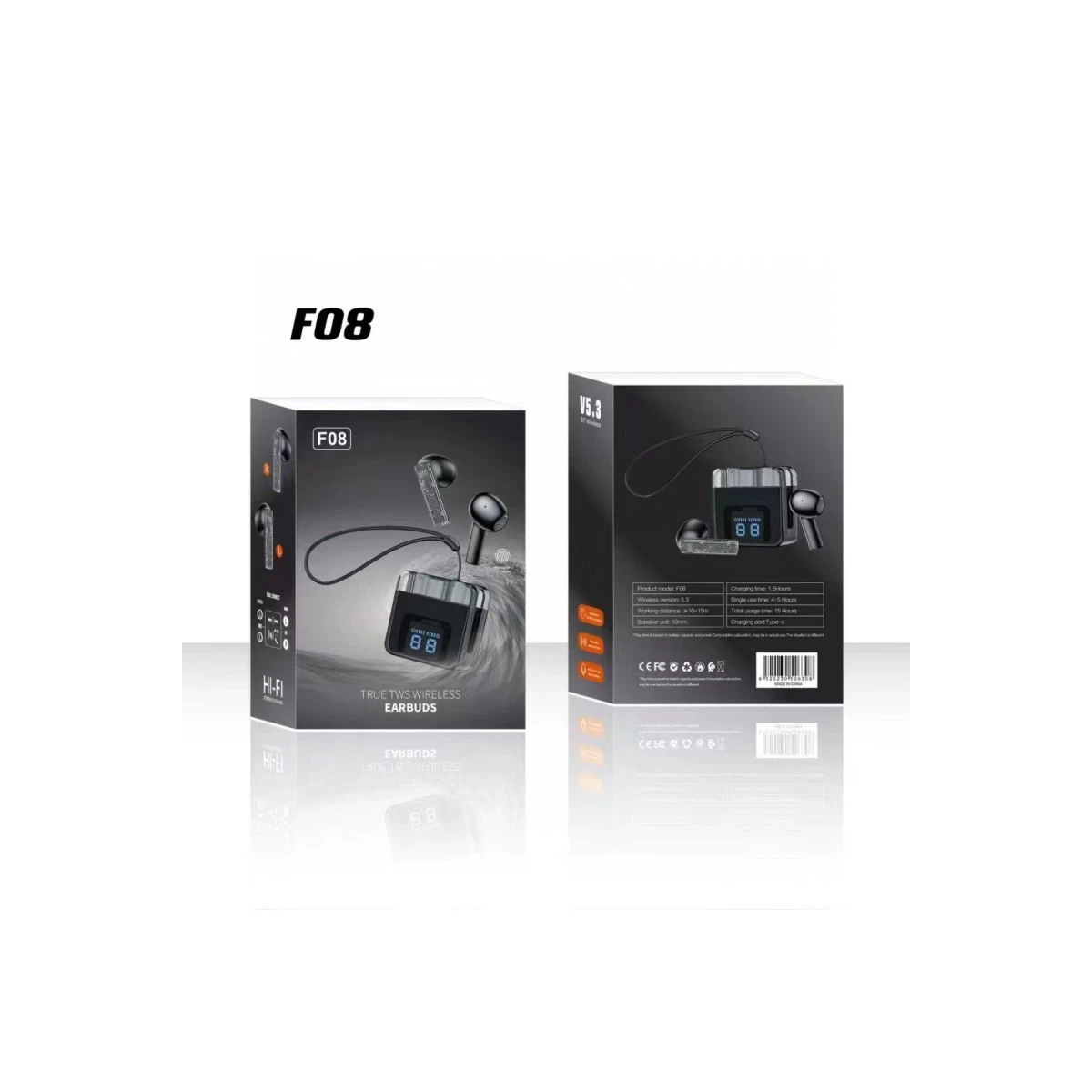 Karler Bass F08 Dijital Şarj Göstergeli TWS Bluetooth Kulaklık - Siyah — görsel 4