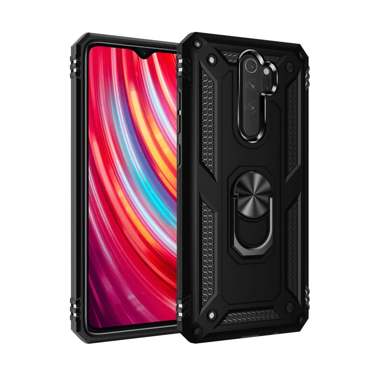 Newface Xiaomi Redmi Note 8 Pro Kılıf Sofya Yüzüklü Silikon Kapak - Siyah — görsel 2