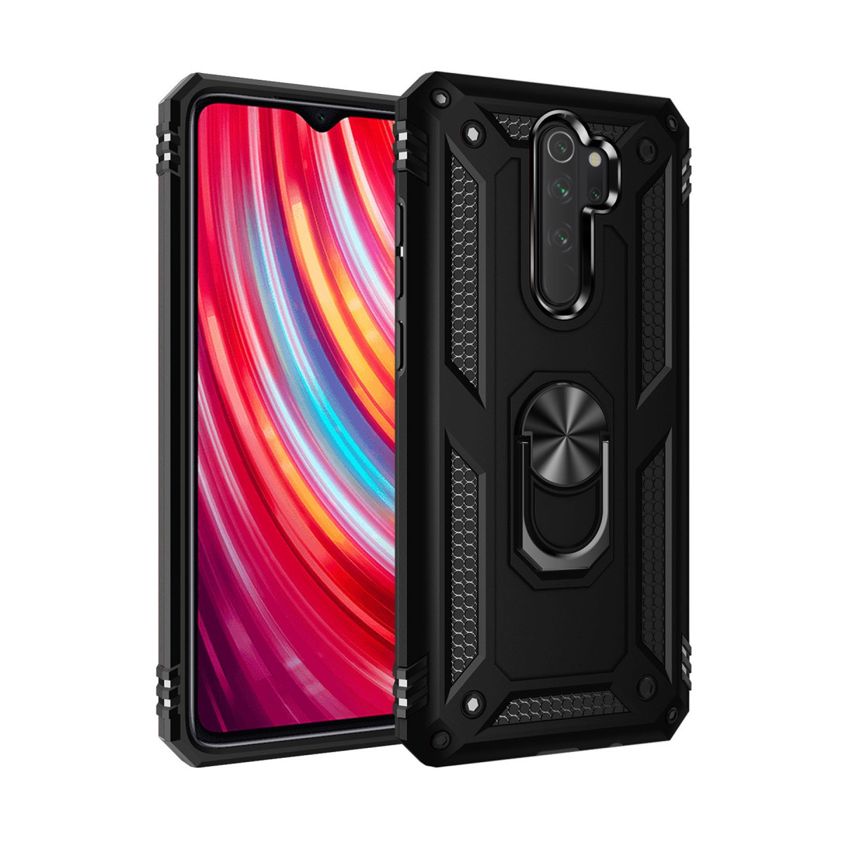 Newface Xiaomi Redmi Note 8 Pro Kılıf Sofya Yüzüklü Silikon Kapak - Siyah — görsel 3