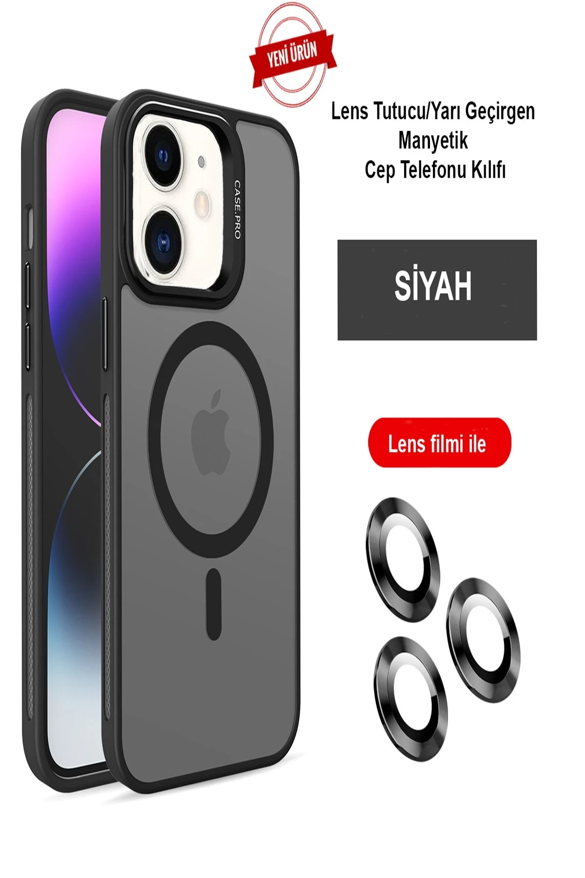 Joko Apple iPhone 11 Kılıf Flet Lens Magsafe Kapak - Siyah