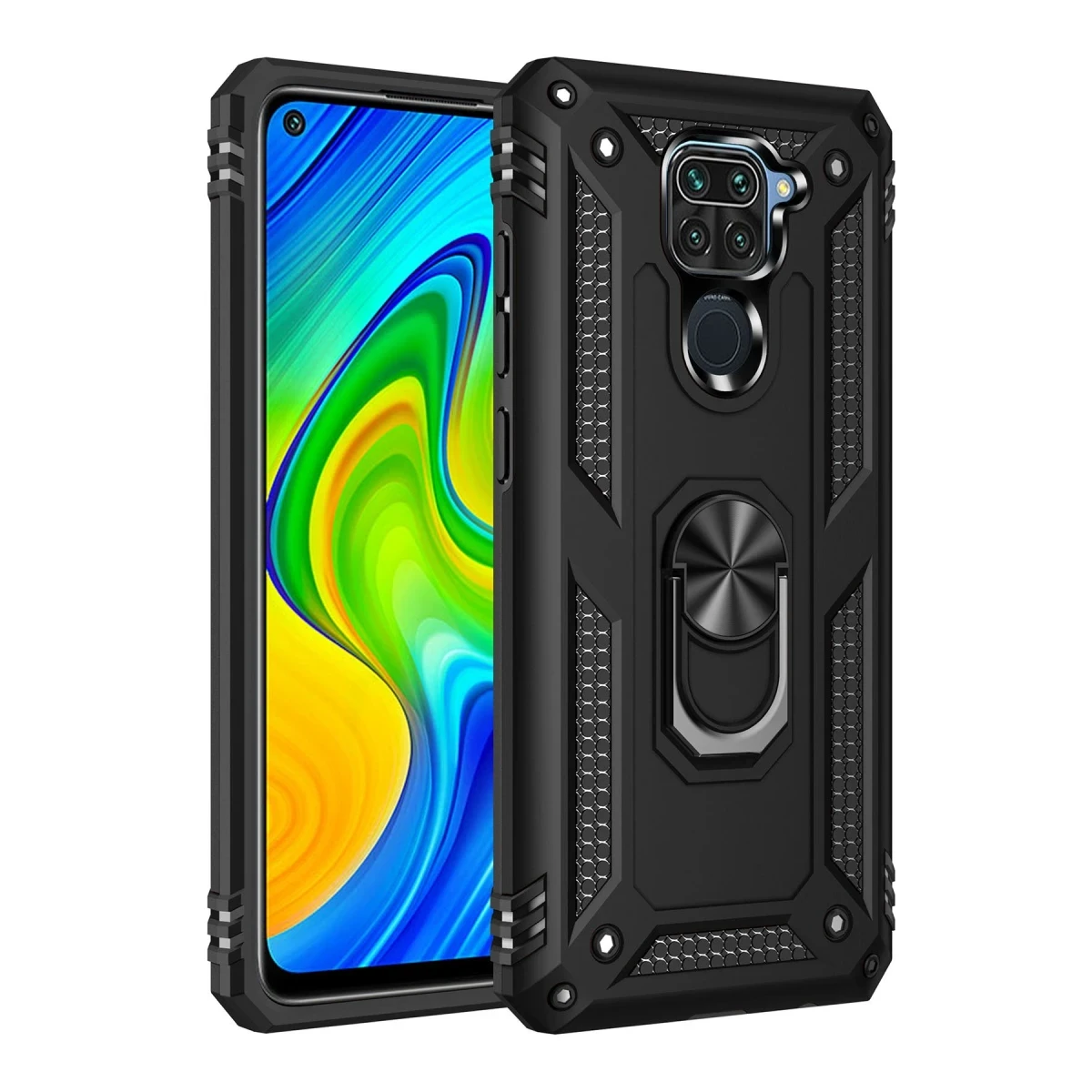 Newface Xiaomi Redmi Note 9 Kılıf Sofya Yüzüklü Silikon Kapak - Siyah — görsel 2