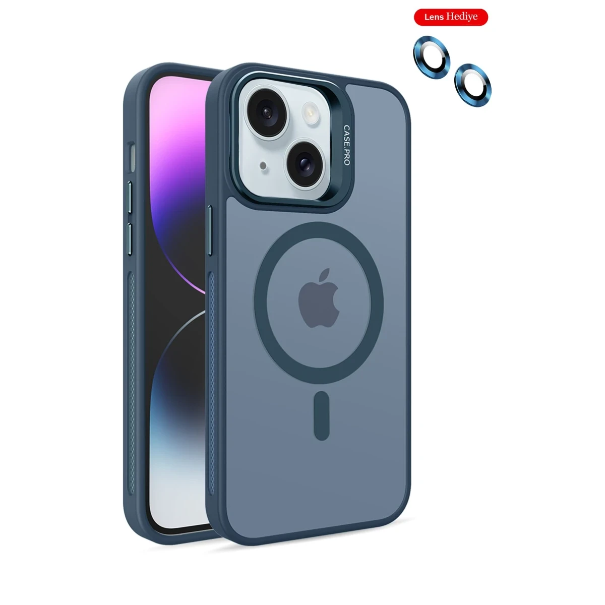 Joko Apple iPhone 14 Kılıf Flet Lens Magsafe Kapak - Lacivert