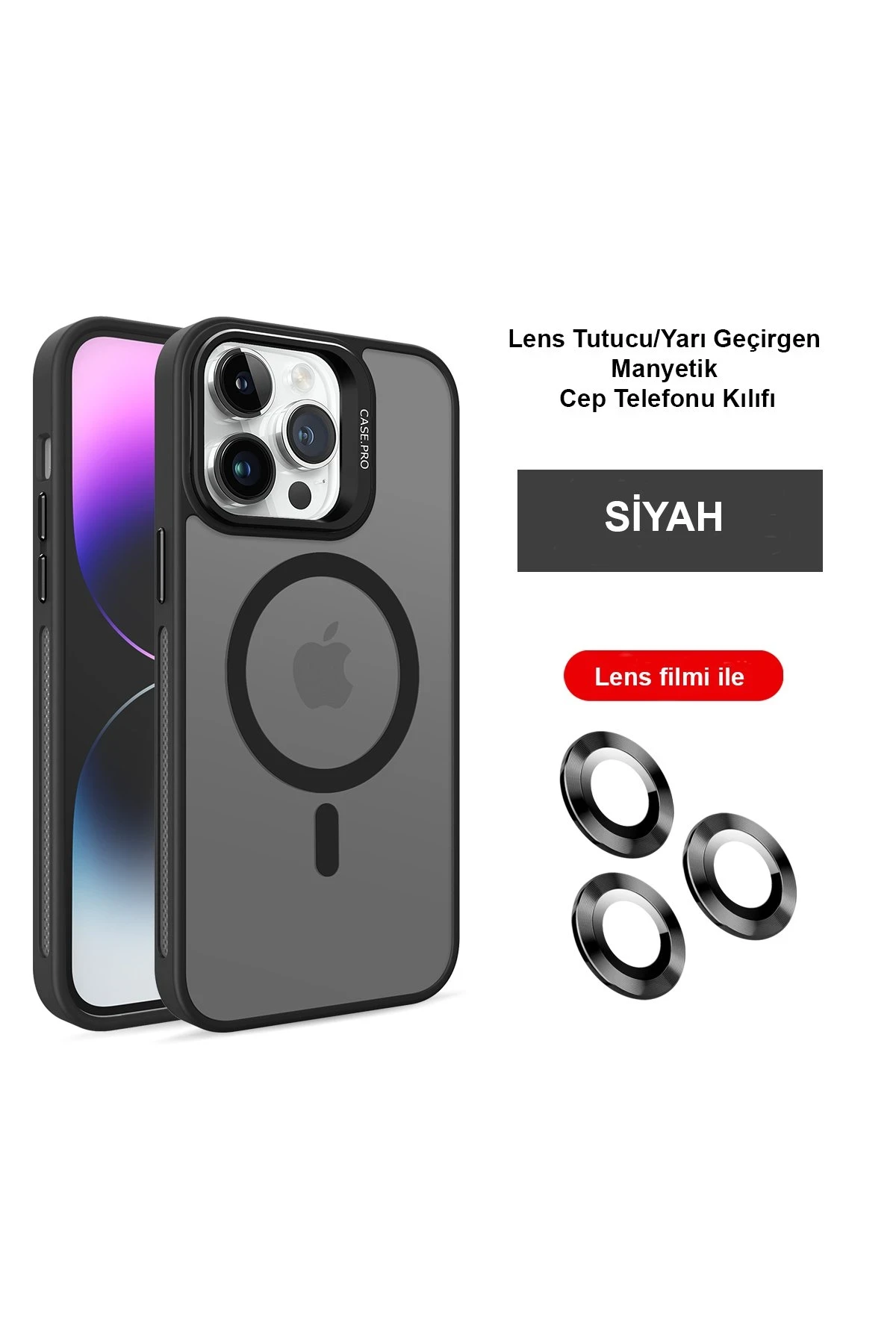 Joko Apple iPhone 14 Pro Max Kılıf Flet Lens Magsafe Kapak - Siyah