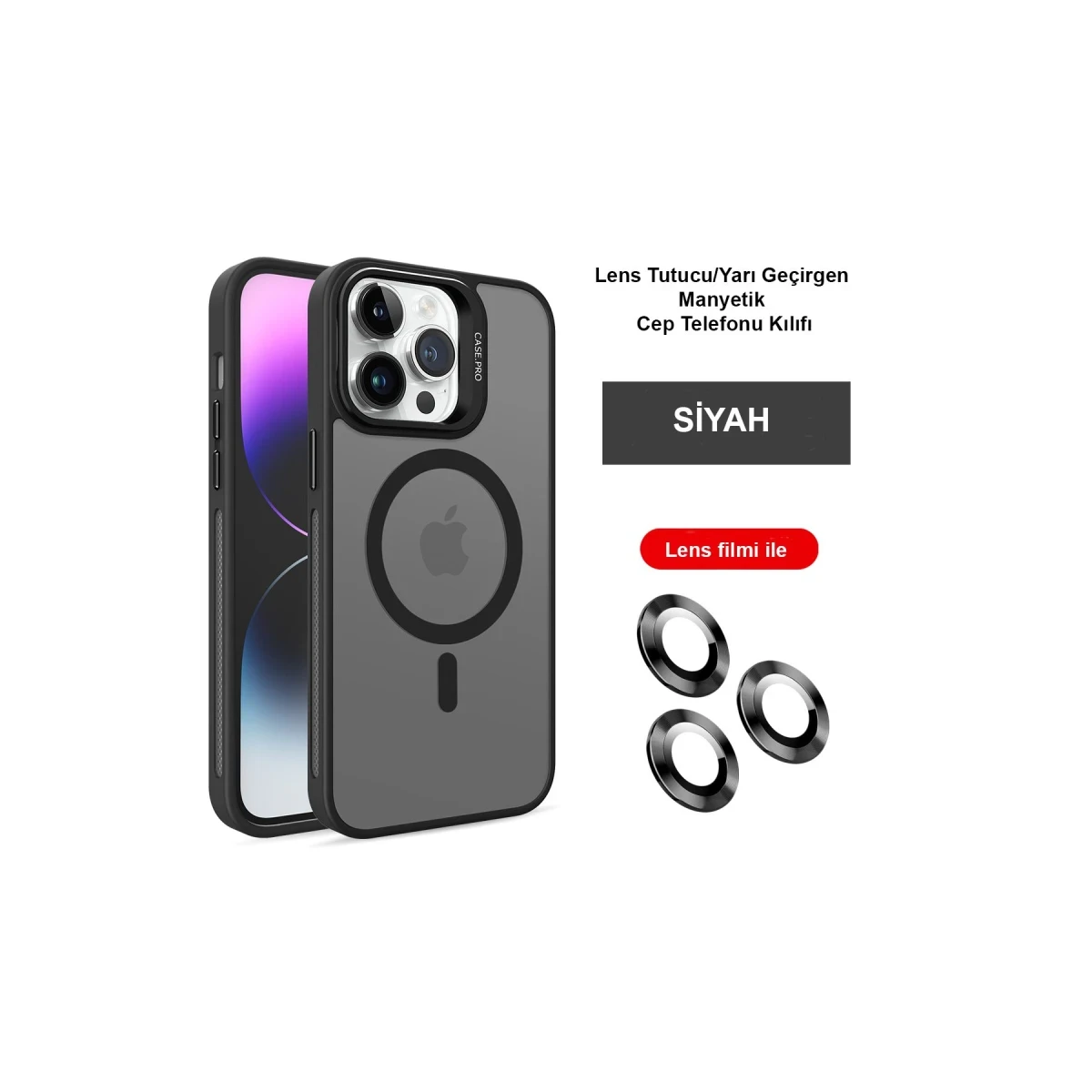 Joko Apple iPhone 14 Pro Max Kılıf Flet Lens Magsafe Kapak - Siyah — görsel 4