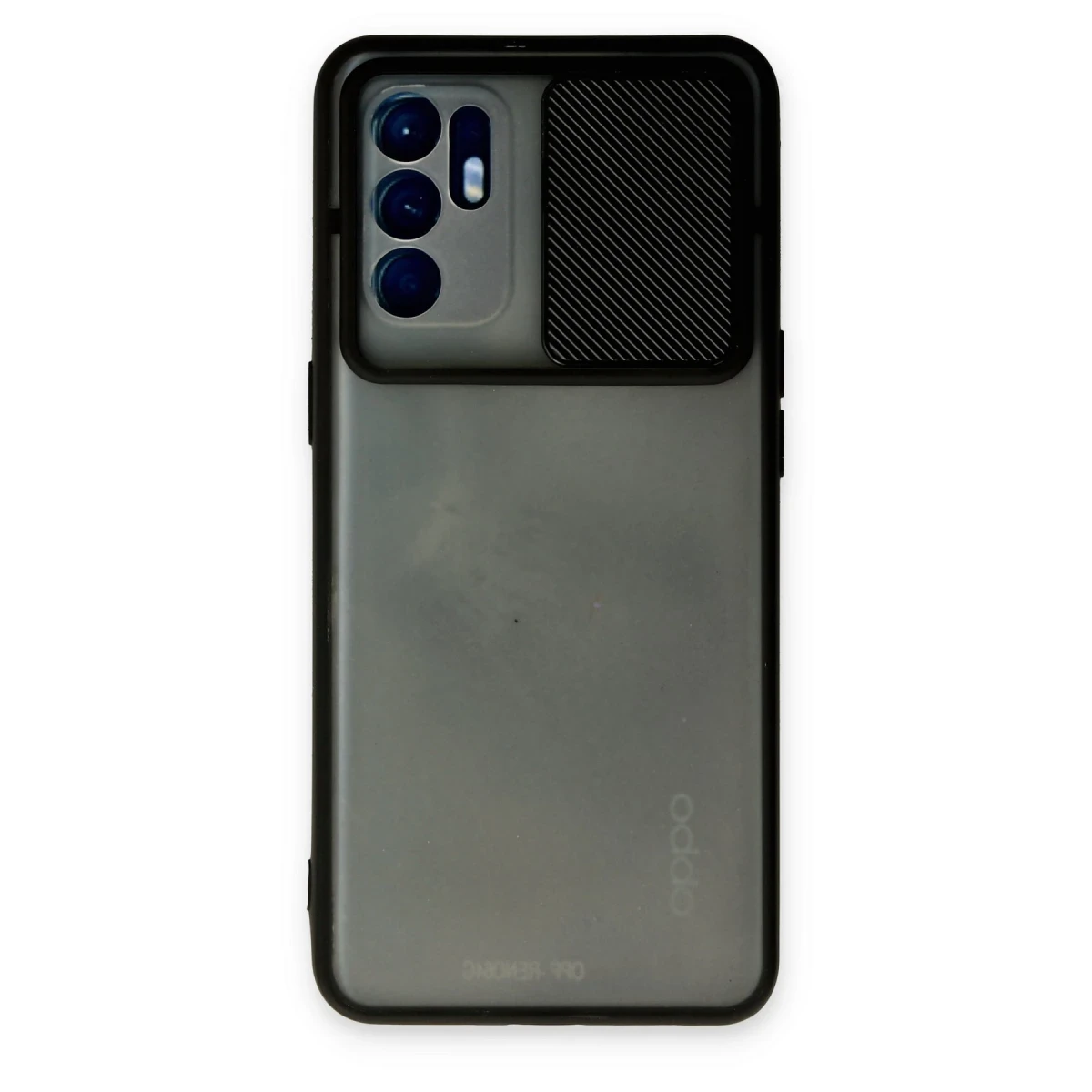 Newface Oppo Reno 6 Kılıf Palm Buzlu Kamera Sürgülü Silikon - Siyah — görsel 4