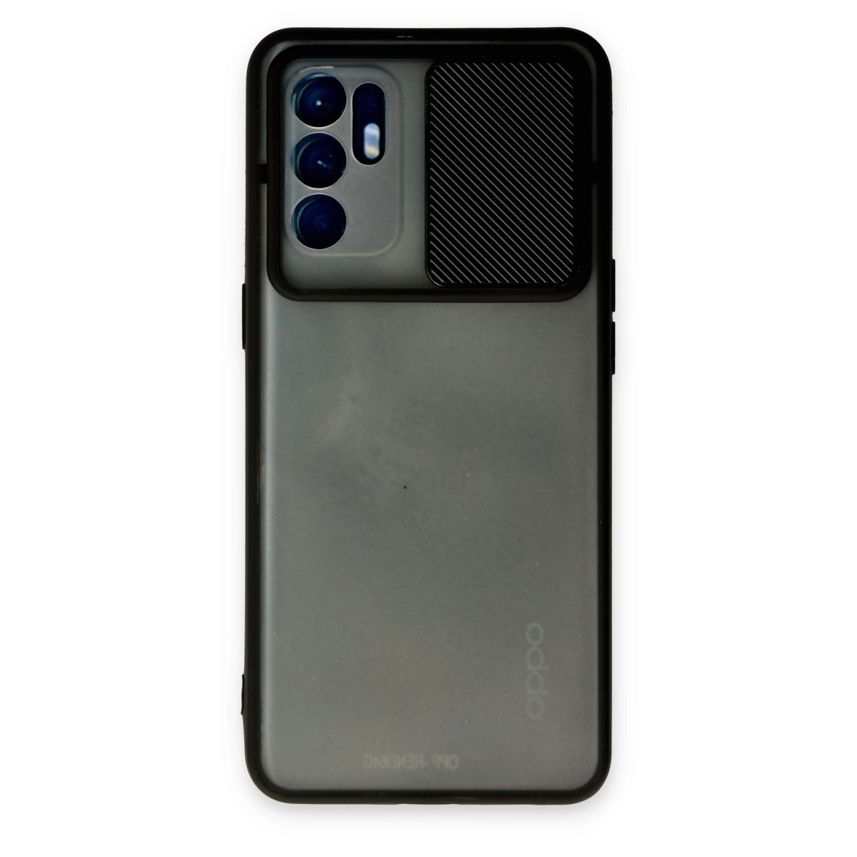 Newface Oppo Reno 6 Kılıf Palm Buzlu Kamera Sürgülü Silikon - Siyah — görsel 7