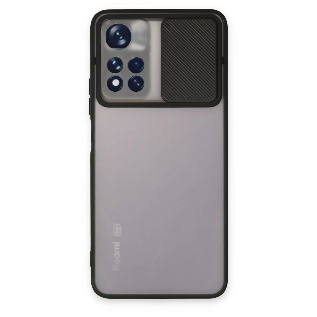 Newface Xiaomi Redmi Note 11T Kılıf Palm Buzlu Kamera Sürgülü Silikon - Siyah — görsel 4