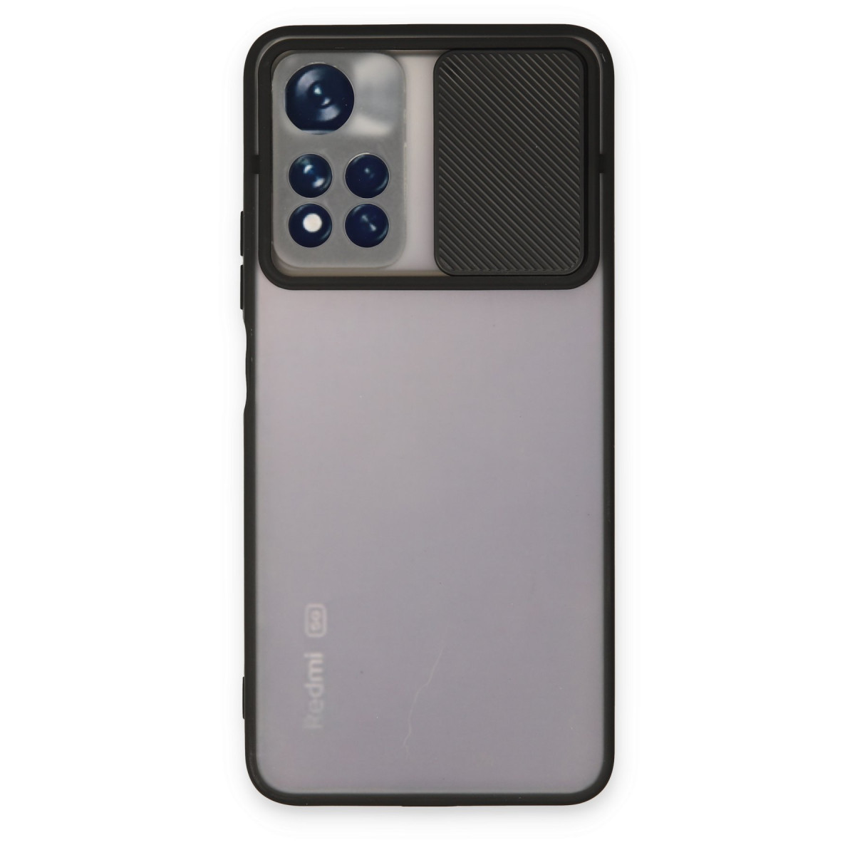 Newface Xiaomi Redmi Note 11T Kılıf Palm Buzlu Kamera Sürgülü Silikon - Siyah — görsel 7