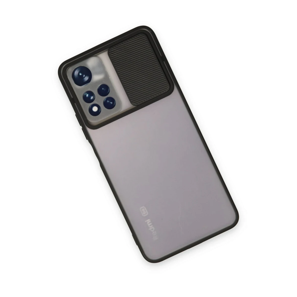 Newface Xiaomi Redmi Note 11T Kılıf Palm Buzlu Kamera Sürgülü Silikon - Siyah — görsel 6