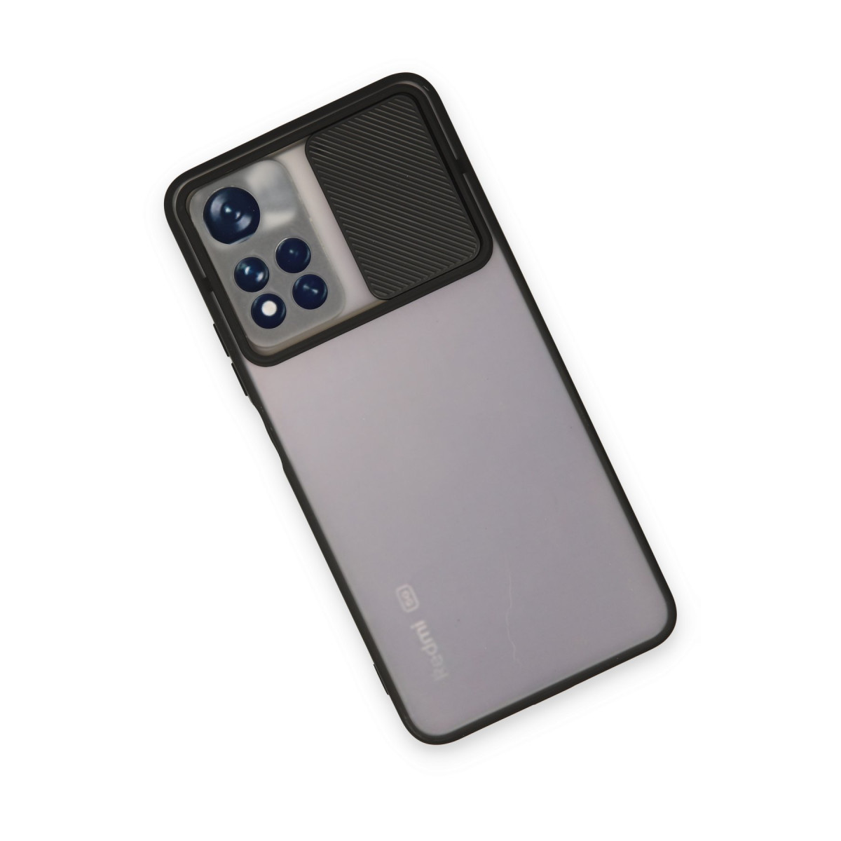 Newface Xiaomi Redmi Note 11T Kılıf Palm Buzlu Kamera Sürgülü Silikon - Siyah — görsel 9