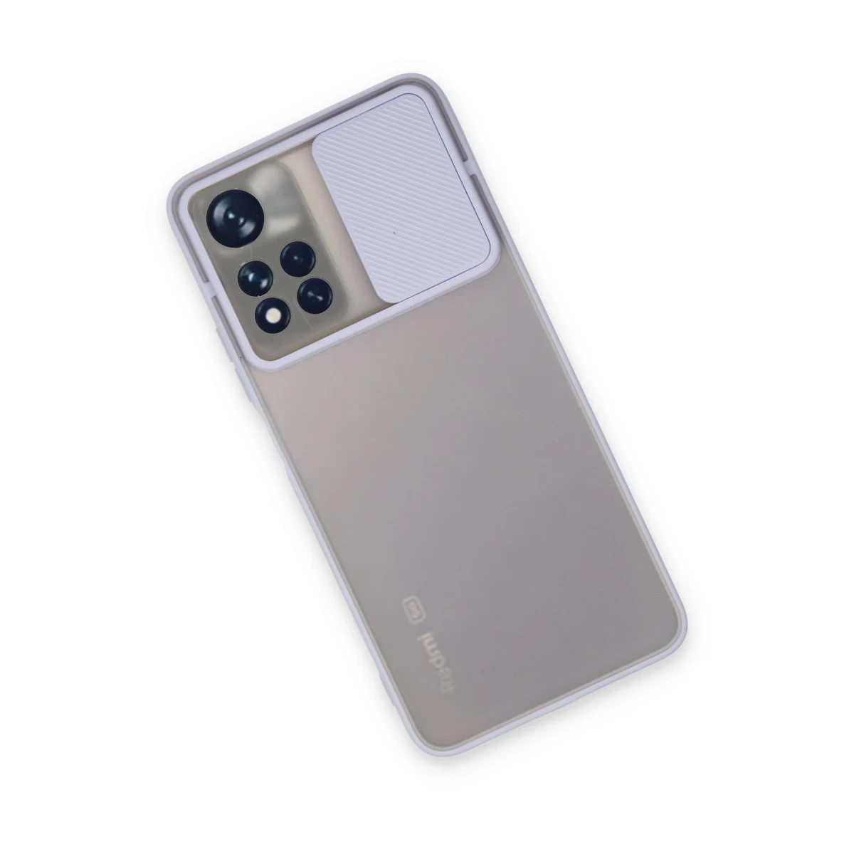Xiaomi Redmi Note 11T Kılıf Palm Buzlu Kamera Sürgülü Silikon - Lila