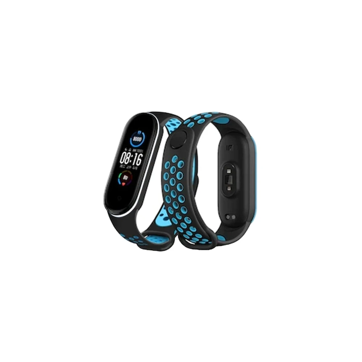 Newface Xiaomi Mi Band 4 Spor Delikli Kordon - Siyah-Turkuaz