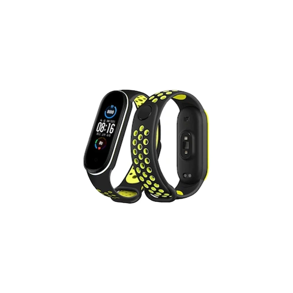 Newface Xiaomi Mi Band 4 Spor Delikli Kordon - Siyah-Yeşil-Beyaz