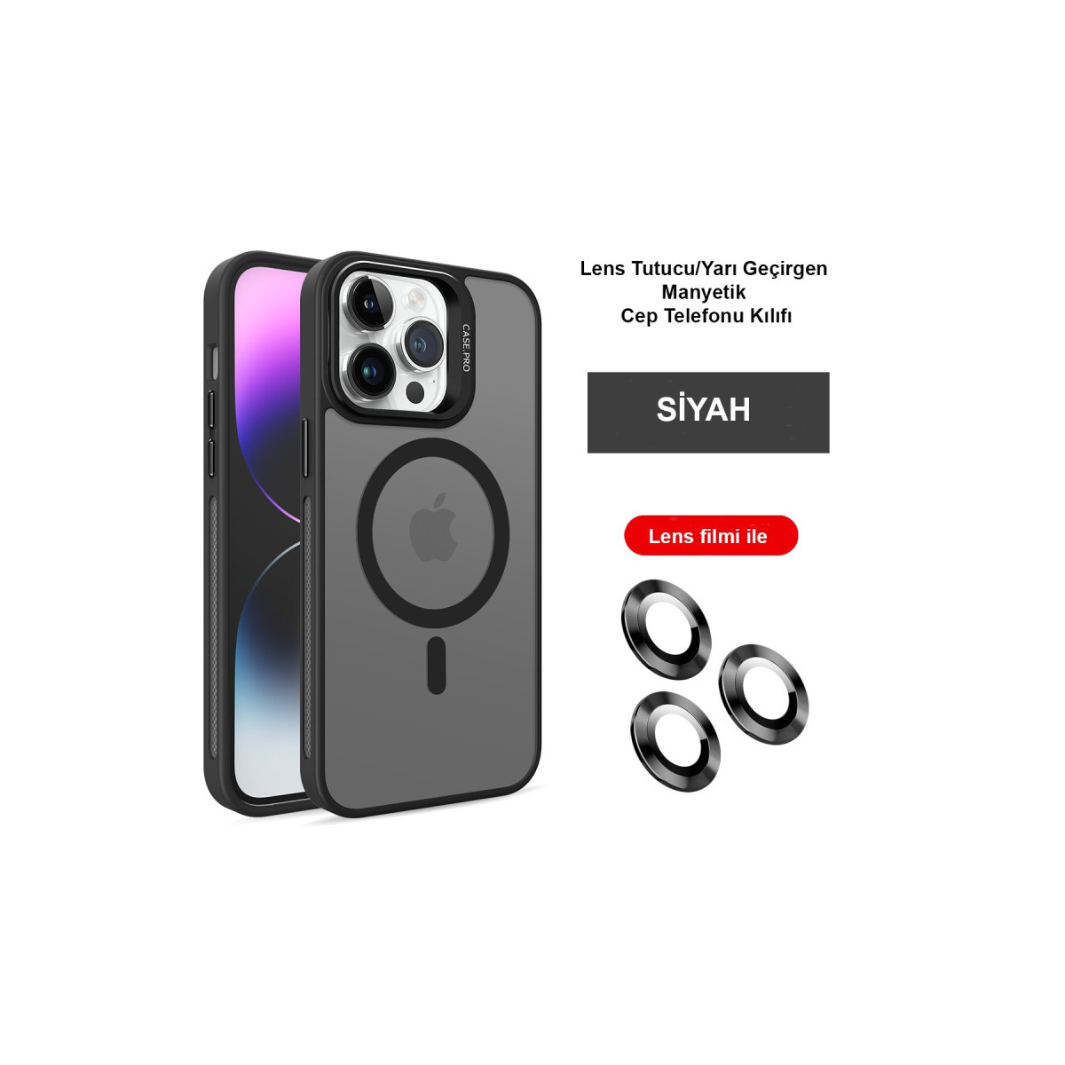 Joko Apple iPhone 15 Pro Max Kılıf Flet Lens Magsafe Kapak - Siyah — görsel 9