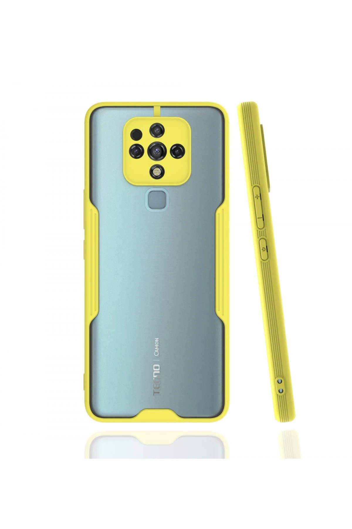 Newface Tecno Camon 16 Kılıf Platin Silikon - Sarı