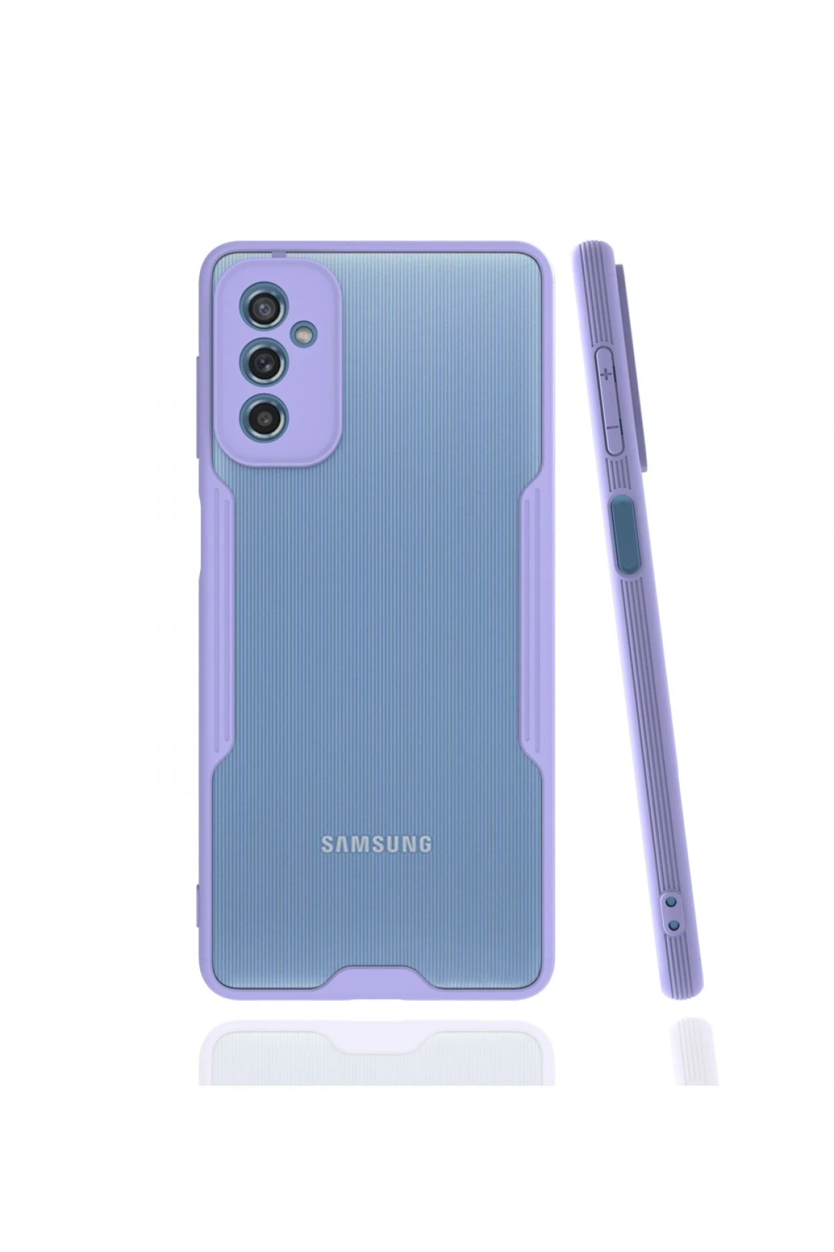 Newface Samsung Galaxy M52 5G Kılıf Platin Silikon - Lila