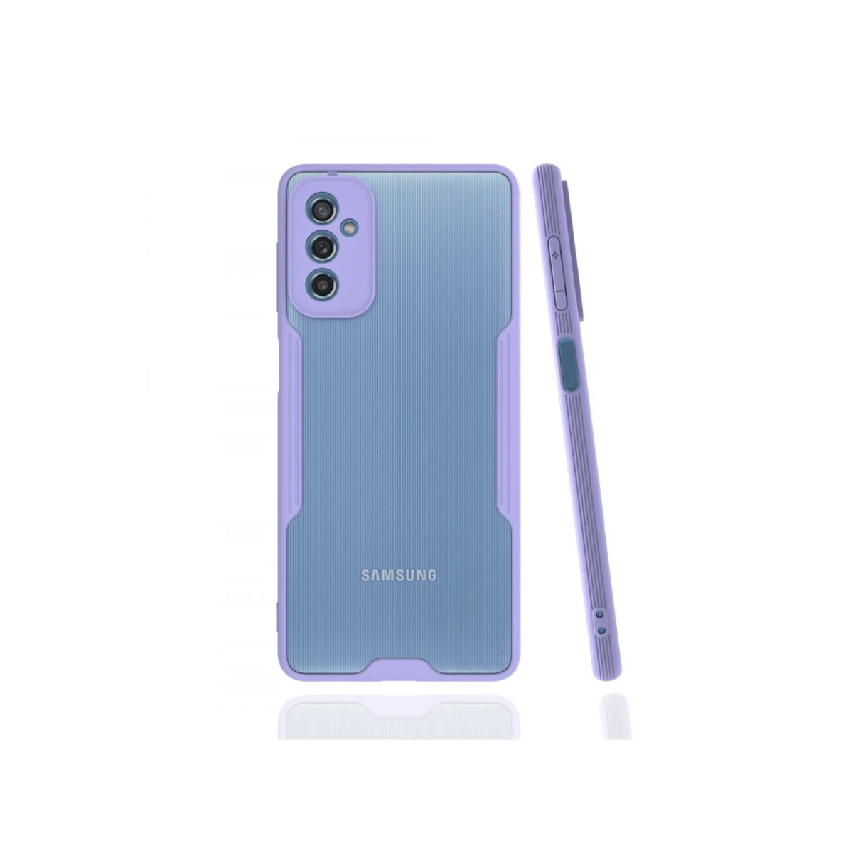 Newface Samsung Galaxy M52 5G Kılıf Platin Silikon - Lila
