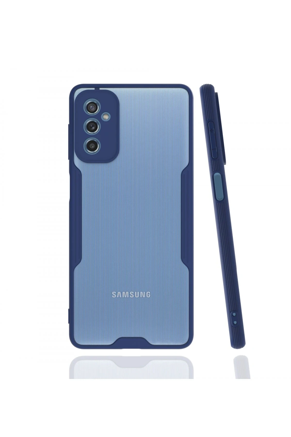 Newface Samsung Galaxy M52 5G Kılıf Platin Silikon - Lacivert