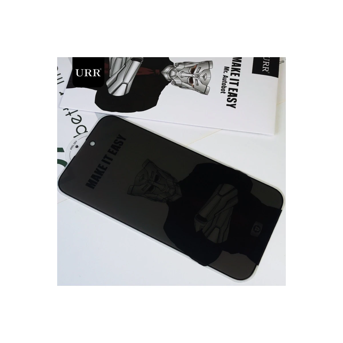 URR Apple iPhone 15 Pro Max HD Privacy Cam Ekran Koruyucu - Siyah