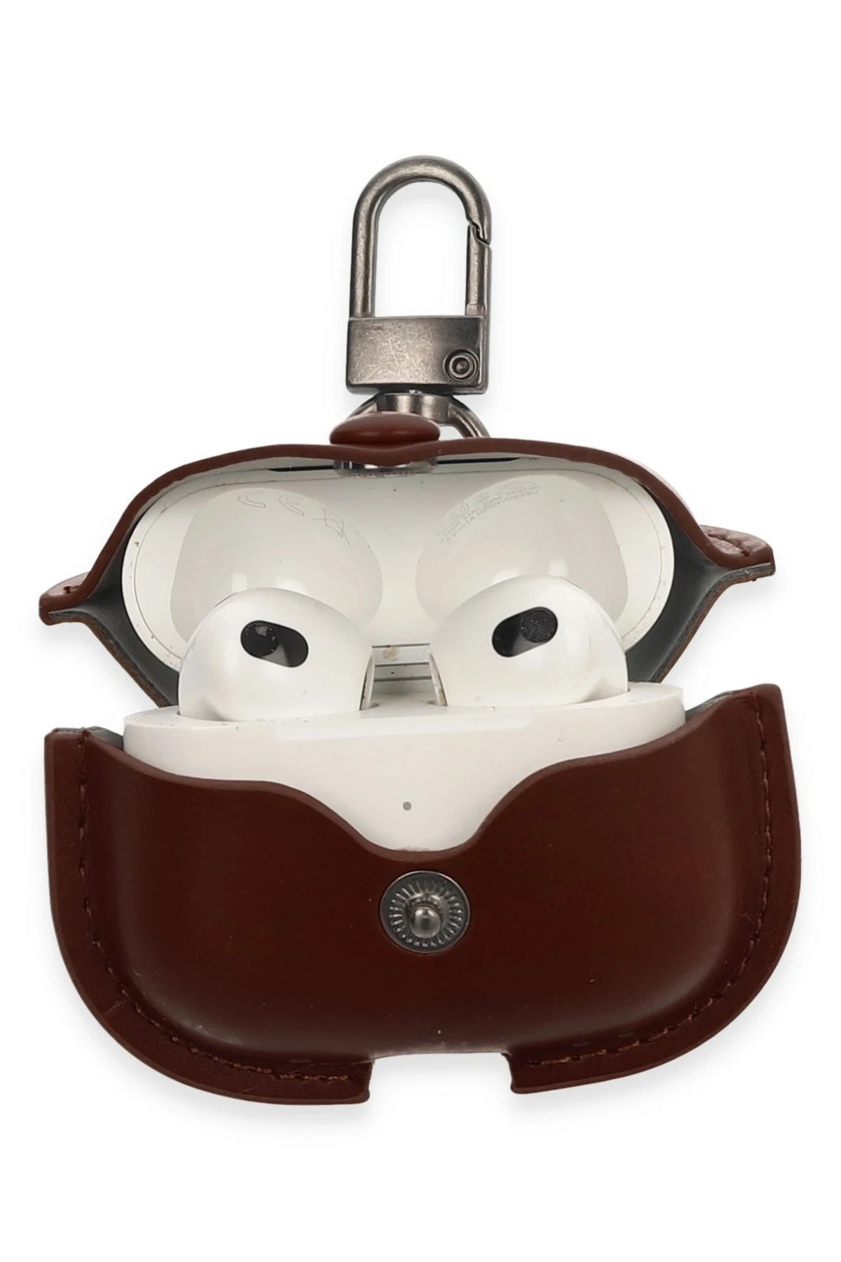 Newface Airpods 3 (3.nesil) Çanta Deri Kılıf - Kahverengi