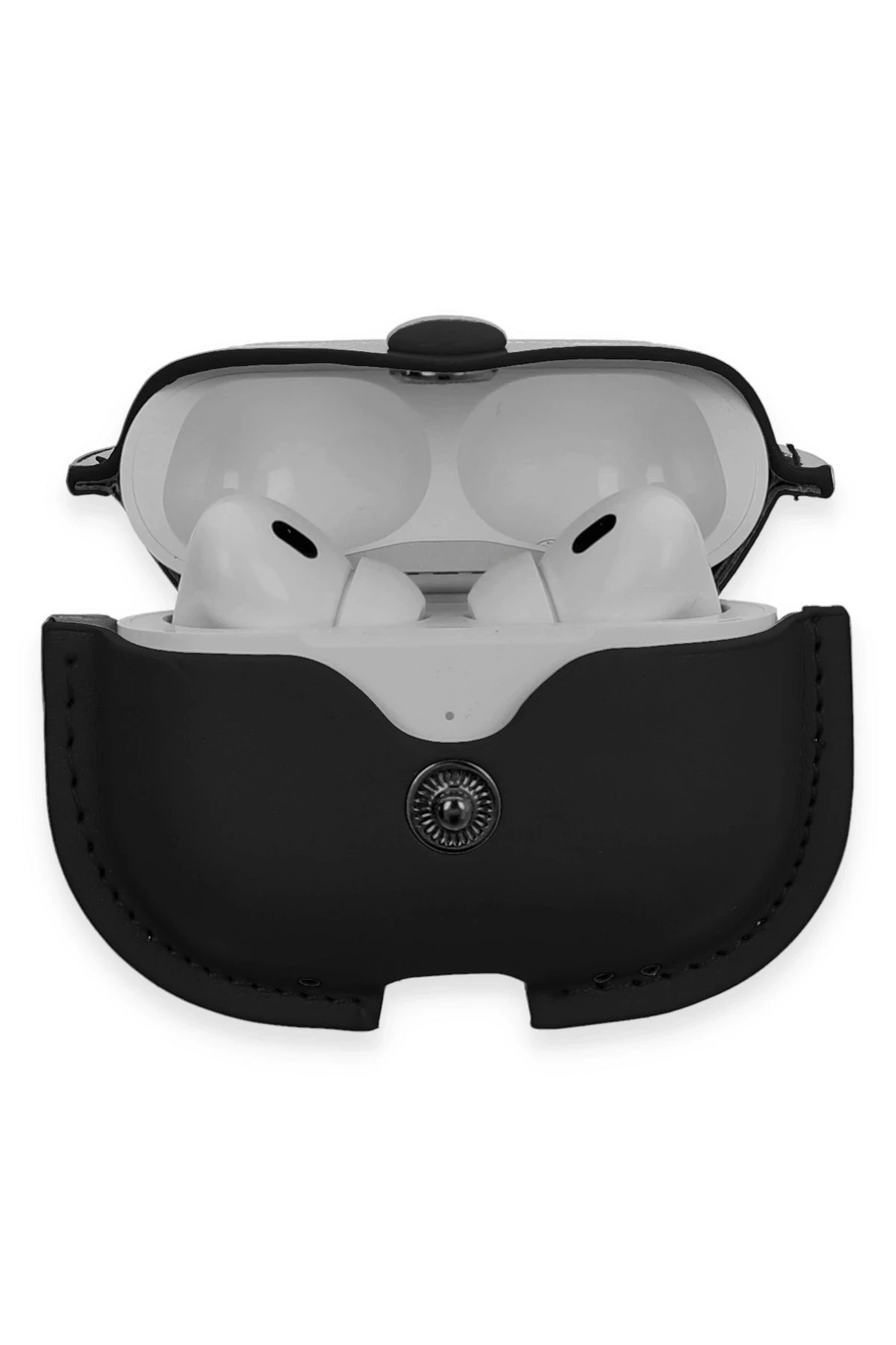 Newface Airpods Pro 2 (2.nesil) Çanta Deri Kılıf - Siyah