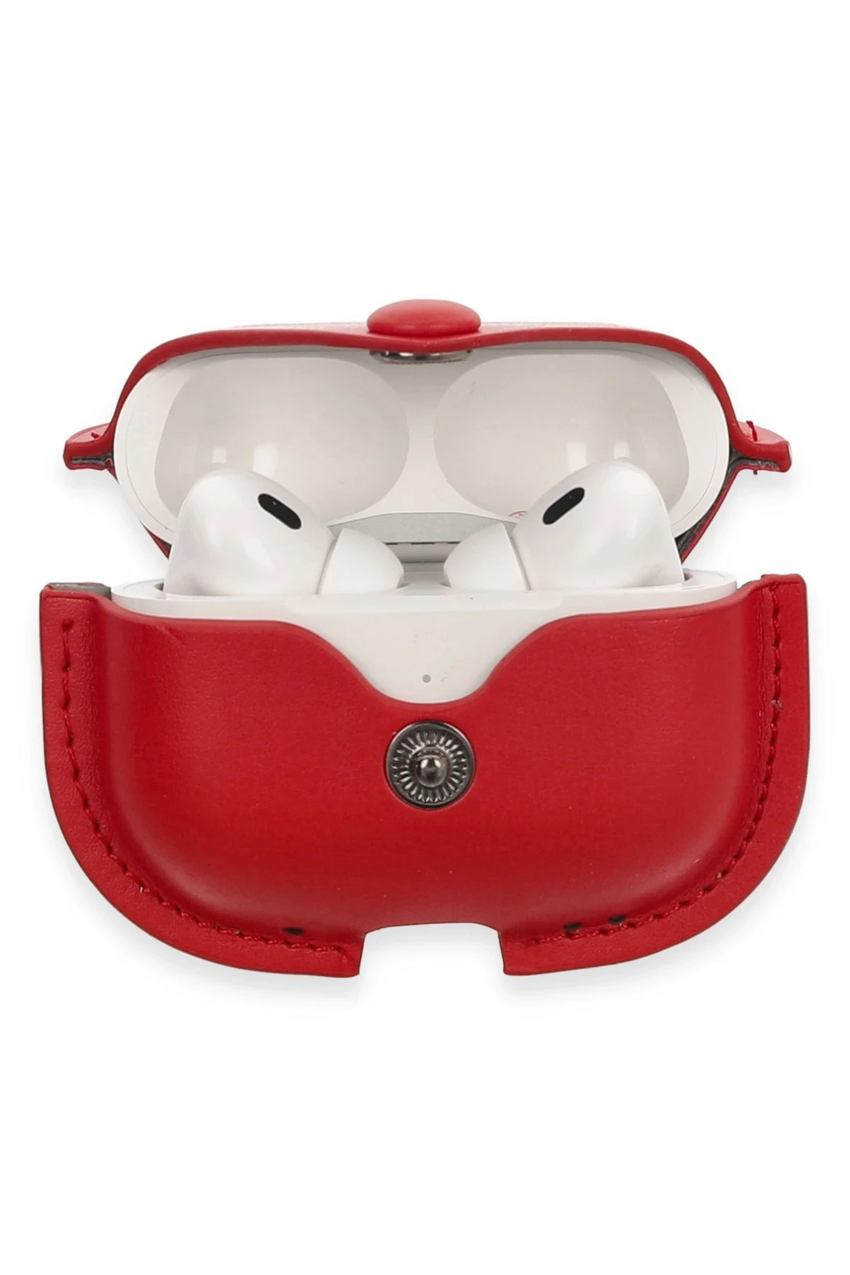 Newface Airpods Pro 2 (2.nesil) Çanta Deri Kılıf - Kırmızı